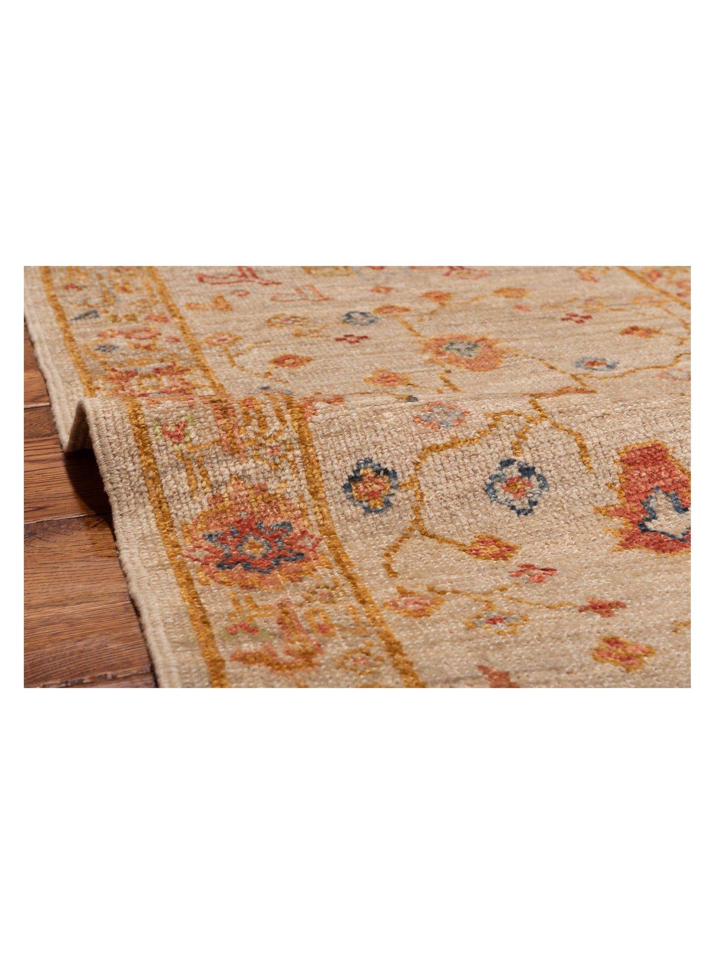 Angora Oushak 146488 Ivory Ivory 2.6x15.6 Hand Knotted Rug
