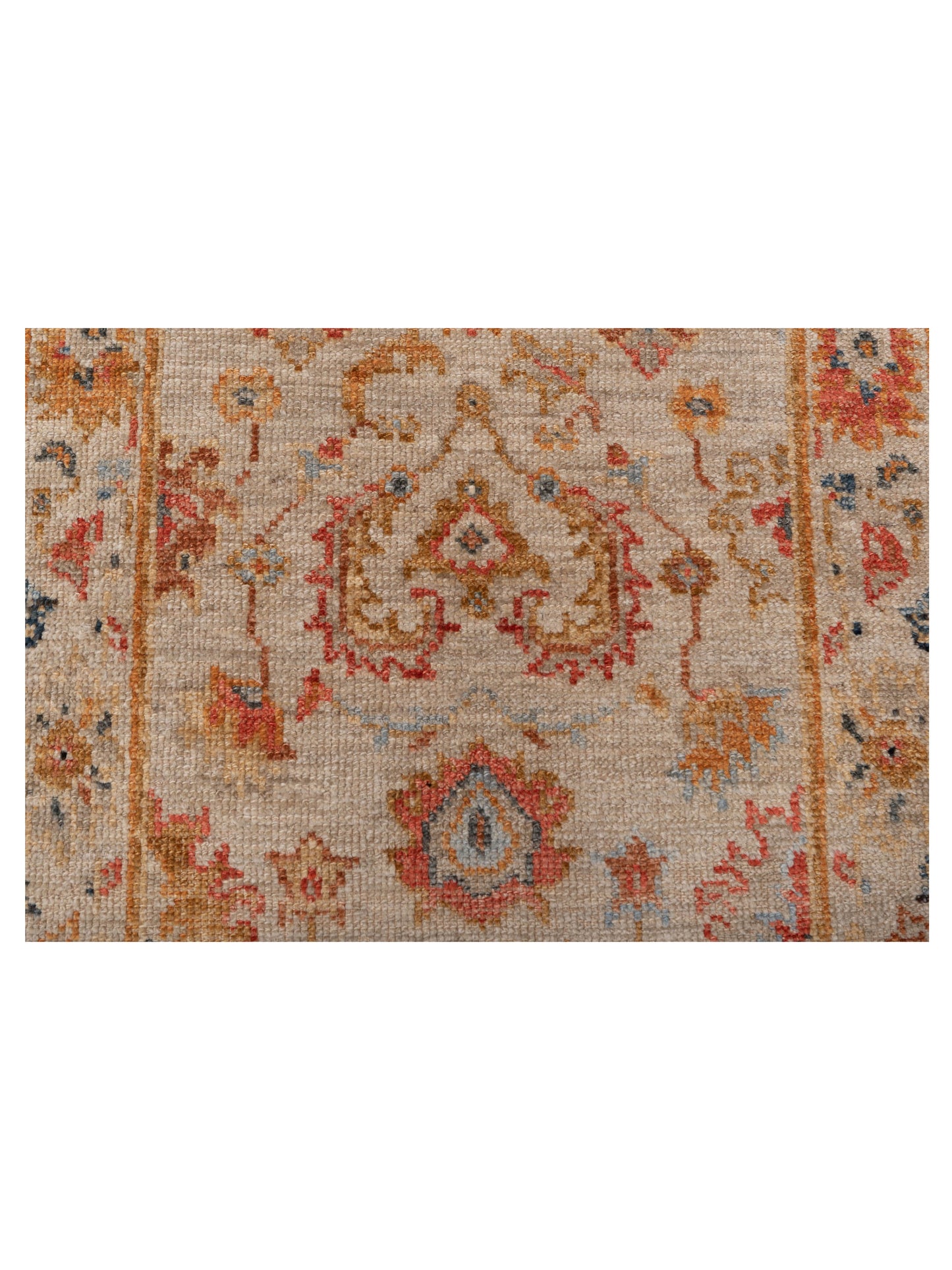 Angora Oushak 146503 Ivory Ivory 2.6x13.9 Hand Knotted Rug