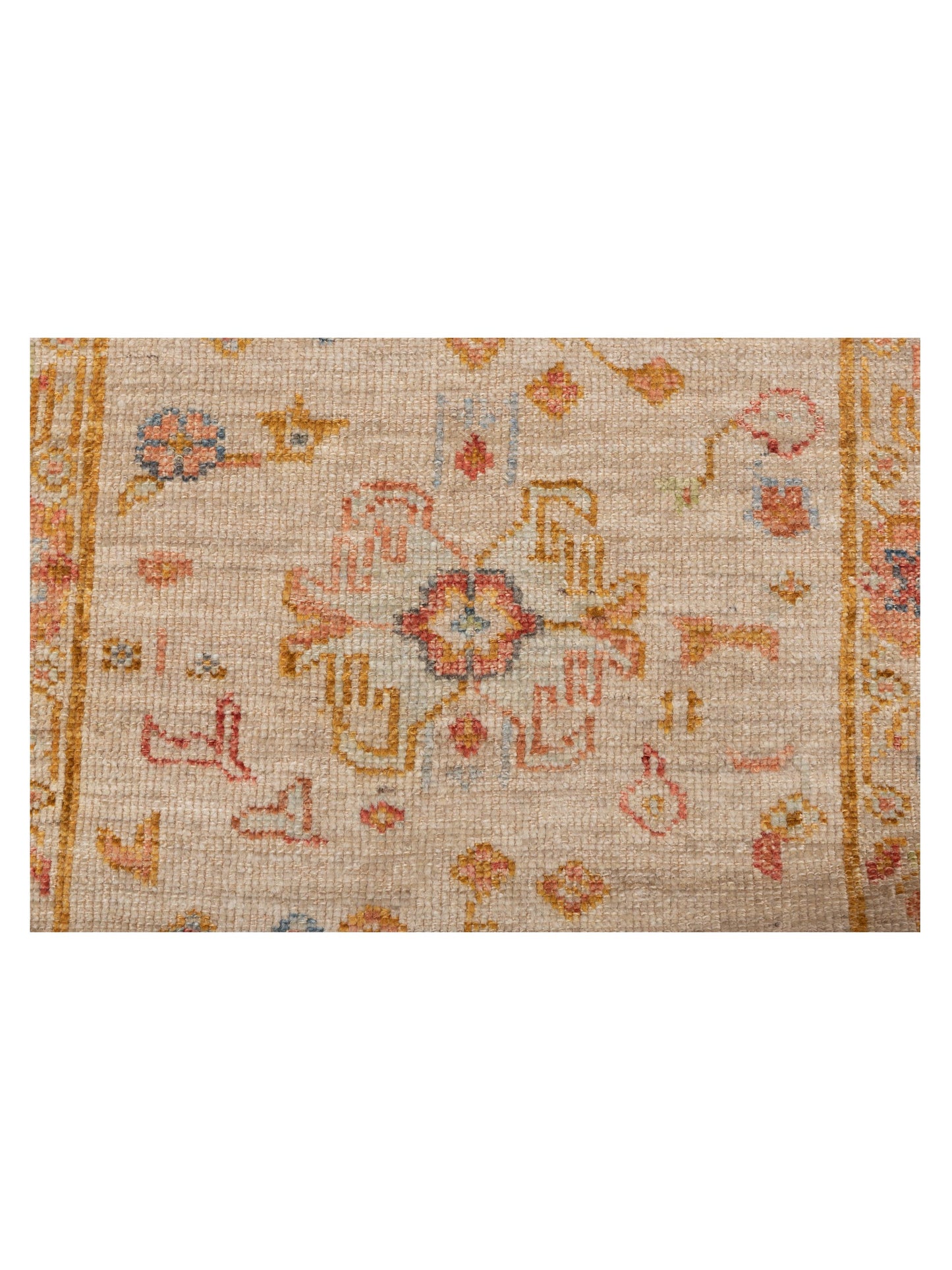 Angora Oushak 146516 Ivory Silver 2.7x11.7 Hand Knotted Rug
