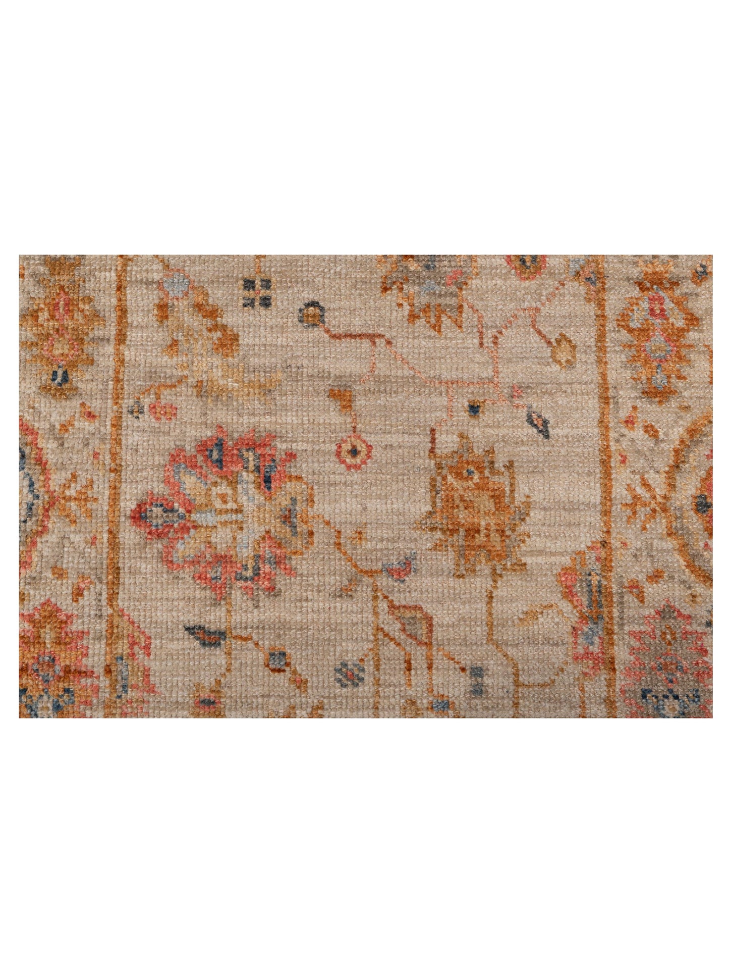 Angora Oushak 146520 Ivory Ivory 2.7x11.7 Hand Knotted Rug