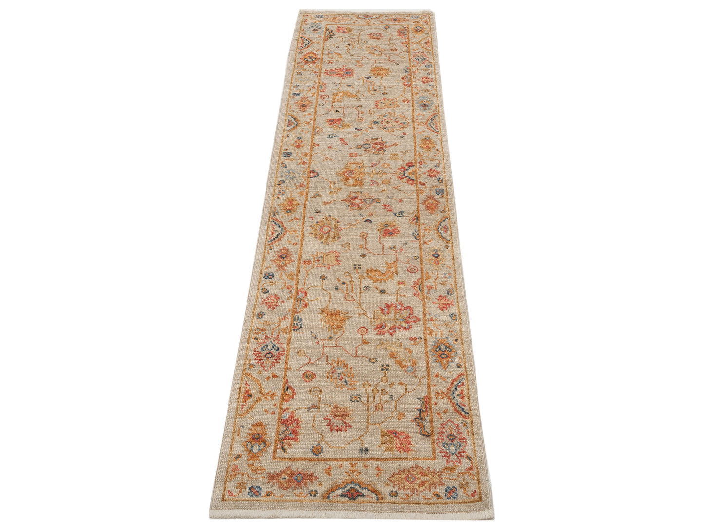 Angora Oushak 146527 Ivory Ivory 2.8x9.11 Hand Knotted Rug