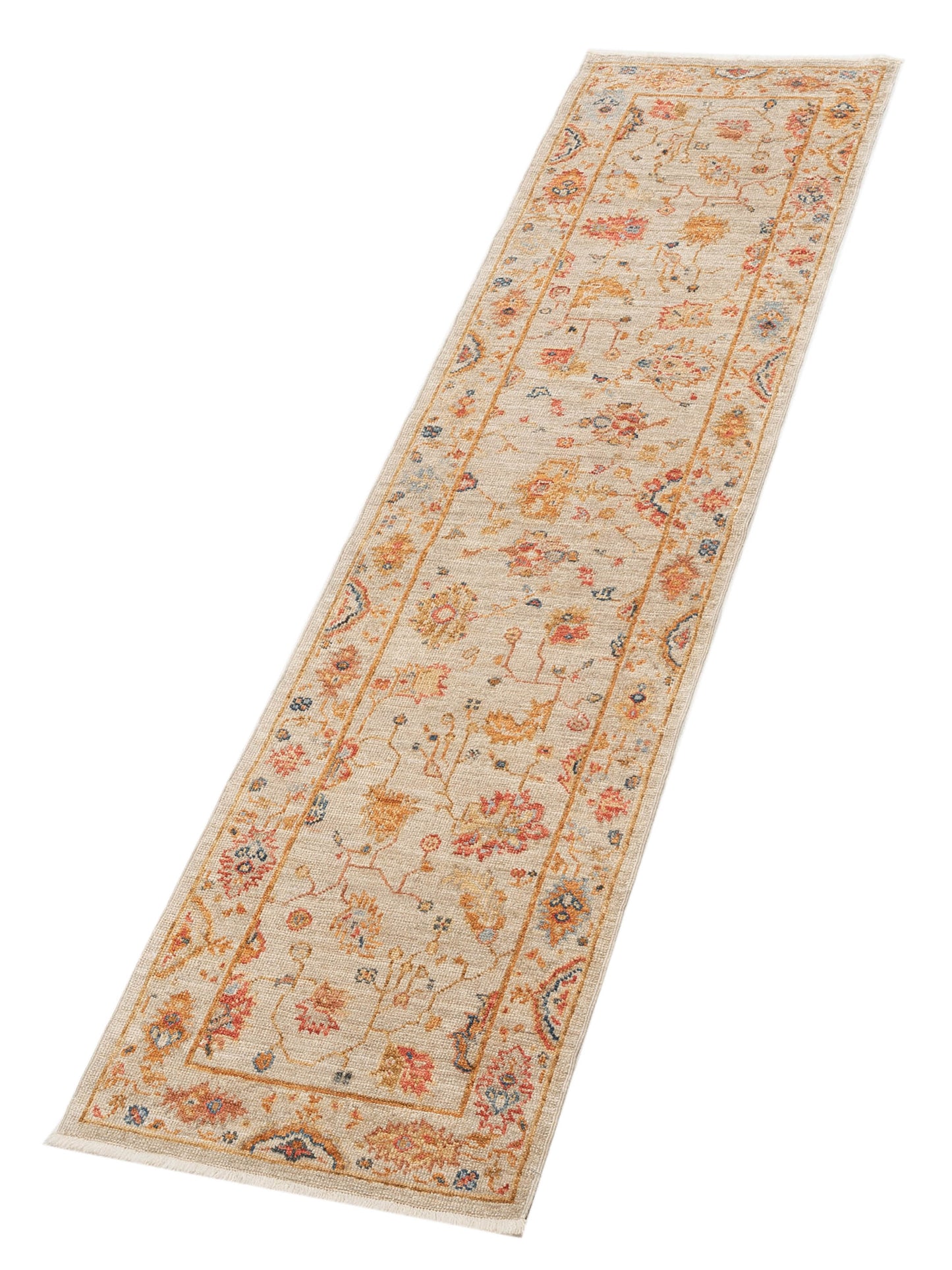 Angora Oushak 146527 Ivory Ivory 2.8x9.11 Hand Knotted Rug