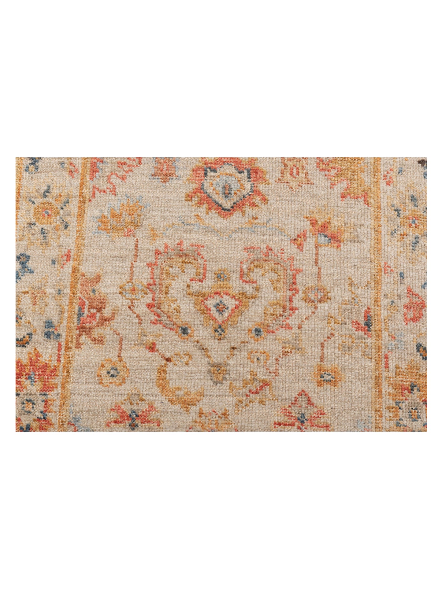 Angora Oushak 146534 Ivory Ivory 2.6x10 Hand Knotted Rug