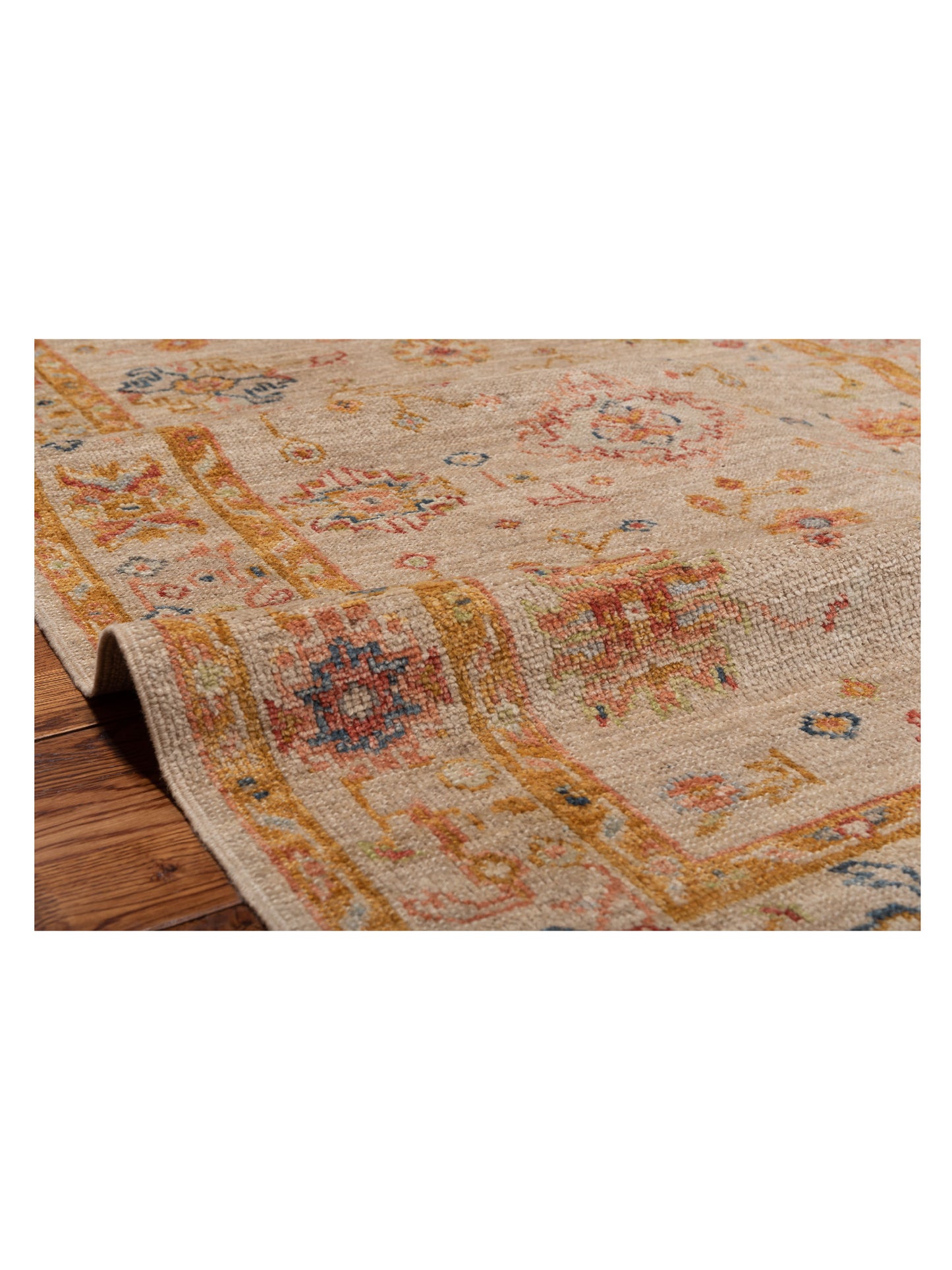 Angora Oushak 146546 Ivory Ivory 4.1x5.8 Hand Knotted Rug