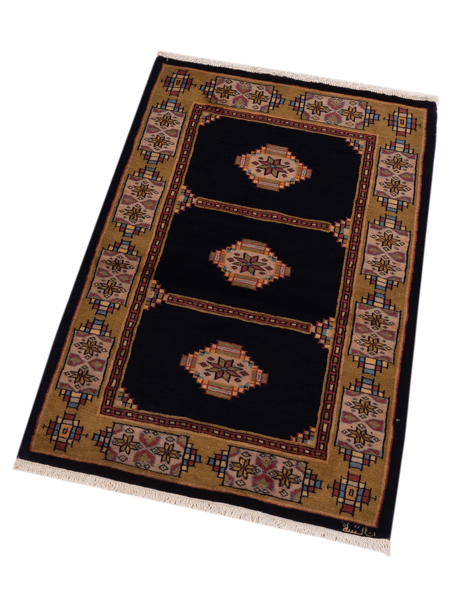 Bokhara 146613 Charcoal Gold 2.9x4.4 Hand Knotted Rug