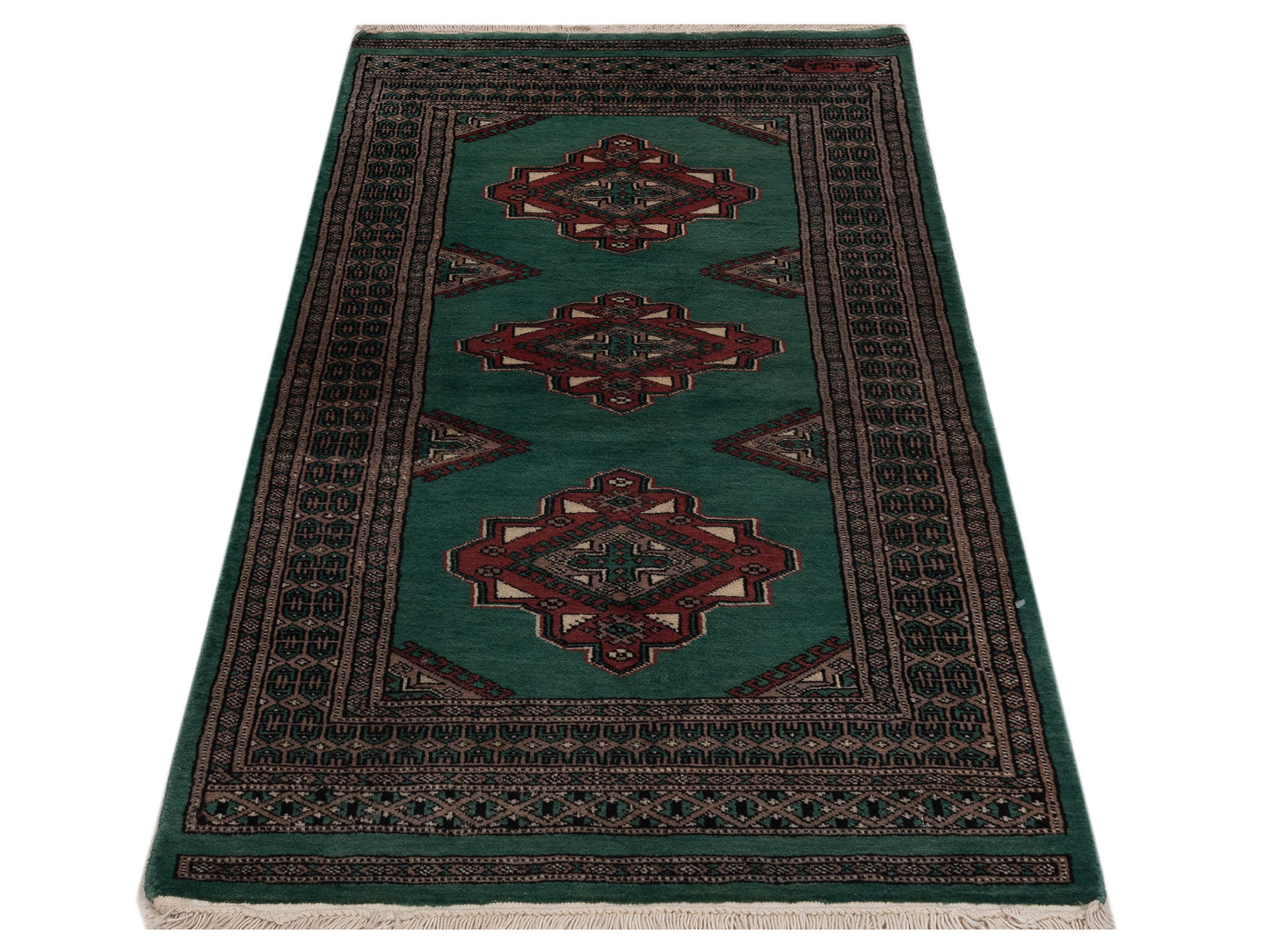 Bokhara 146638 Green 2.7x4.10 Hand Knotted Rug