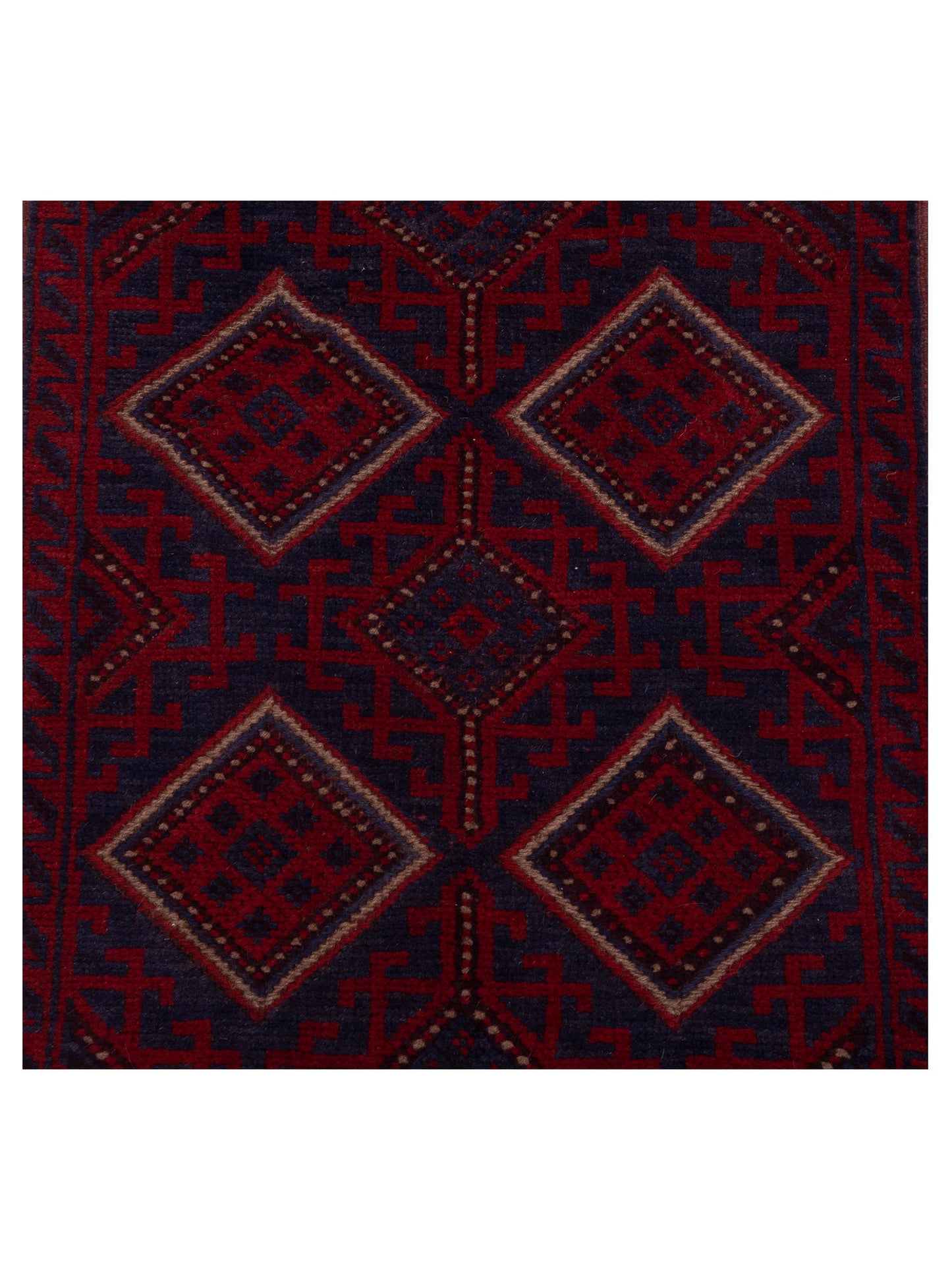 Afghan Soumak 146640 Charcoal Red 2.2x8.4 Hand Woven Rug