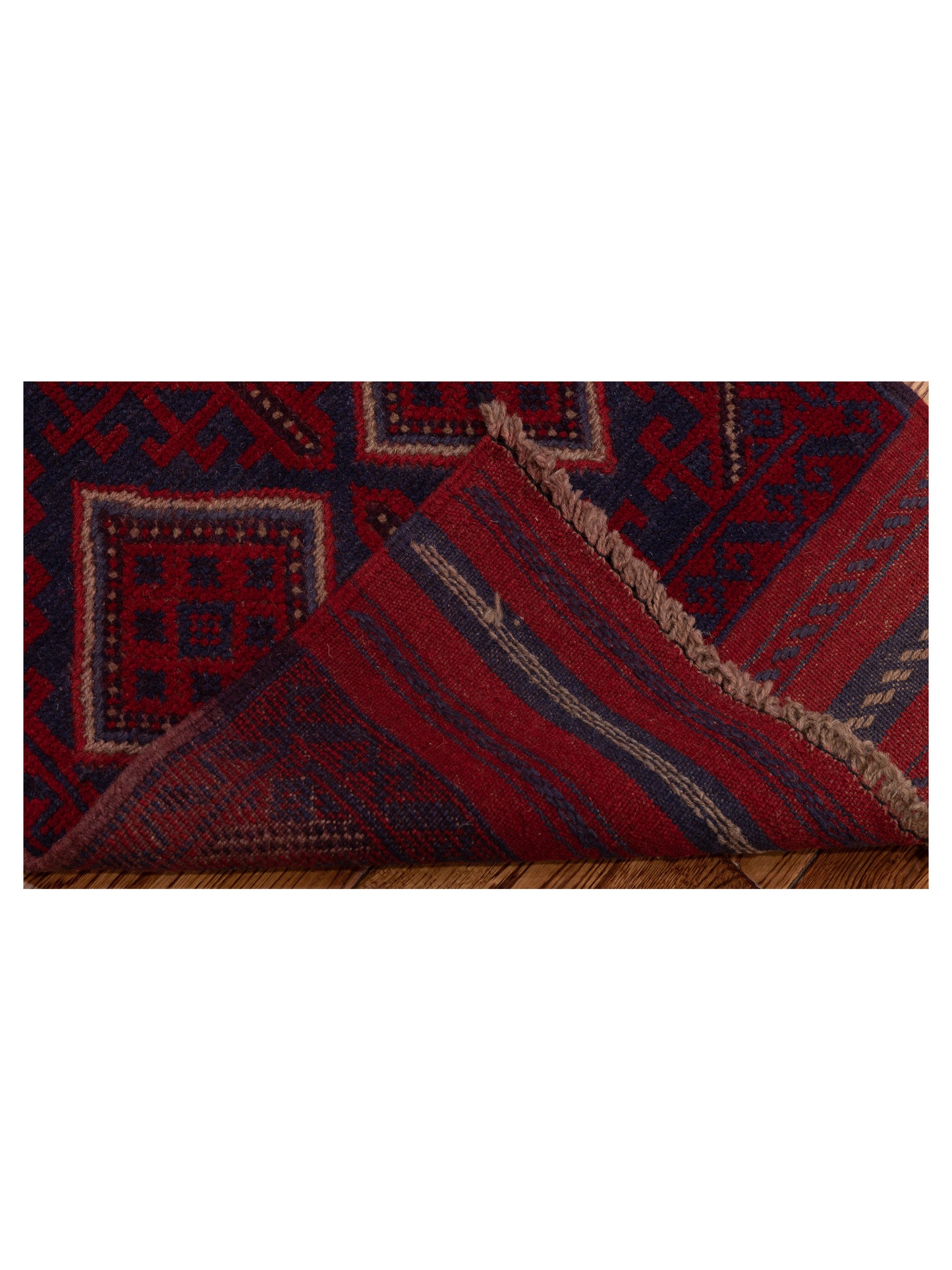 Afghan Soumak 146640 Charcoal Red 2.2x8.4 Hand Woven Rug