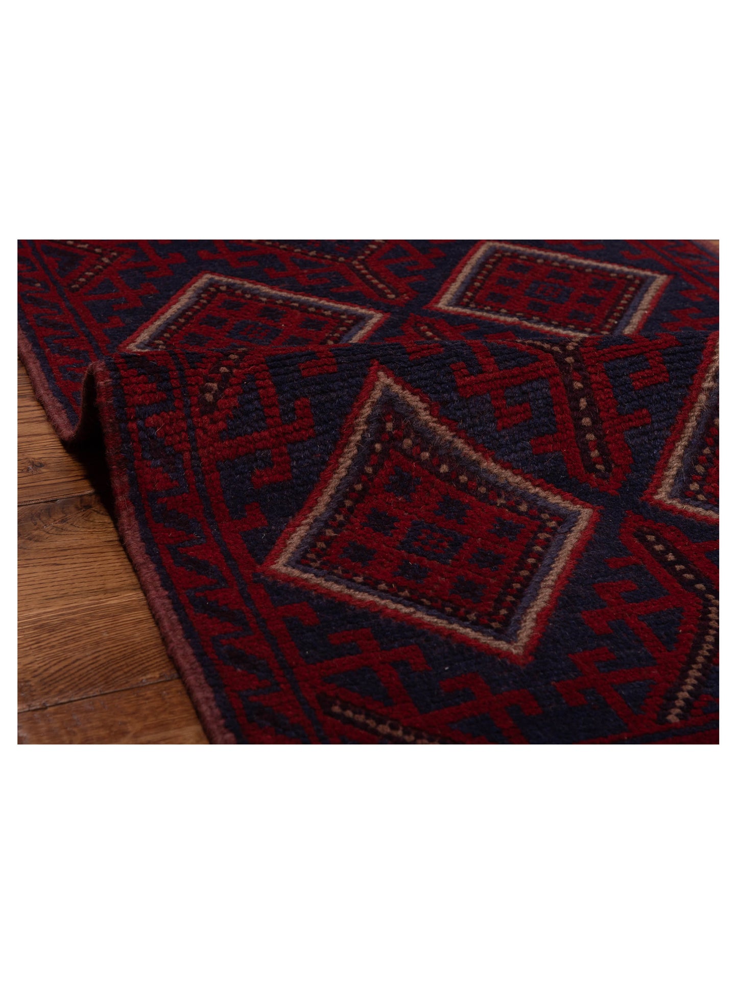 Afghan Soumak 146640 Charcoal Red 2.2x8.4 Hand Woven Rug