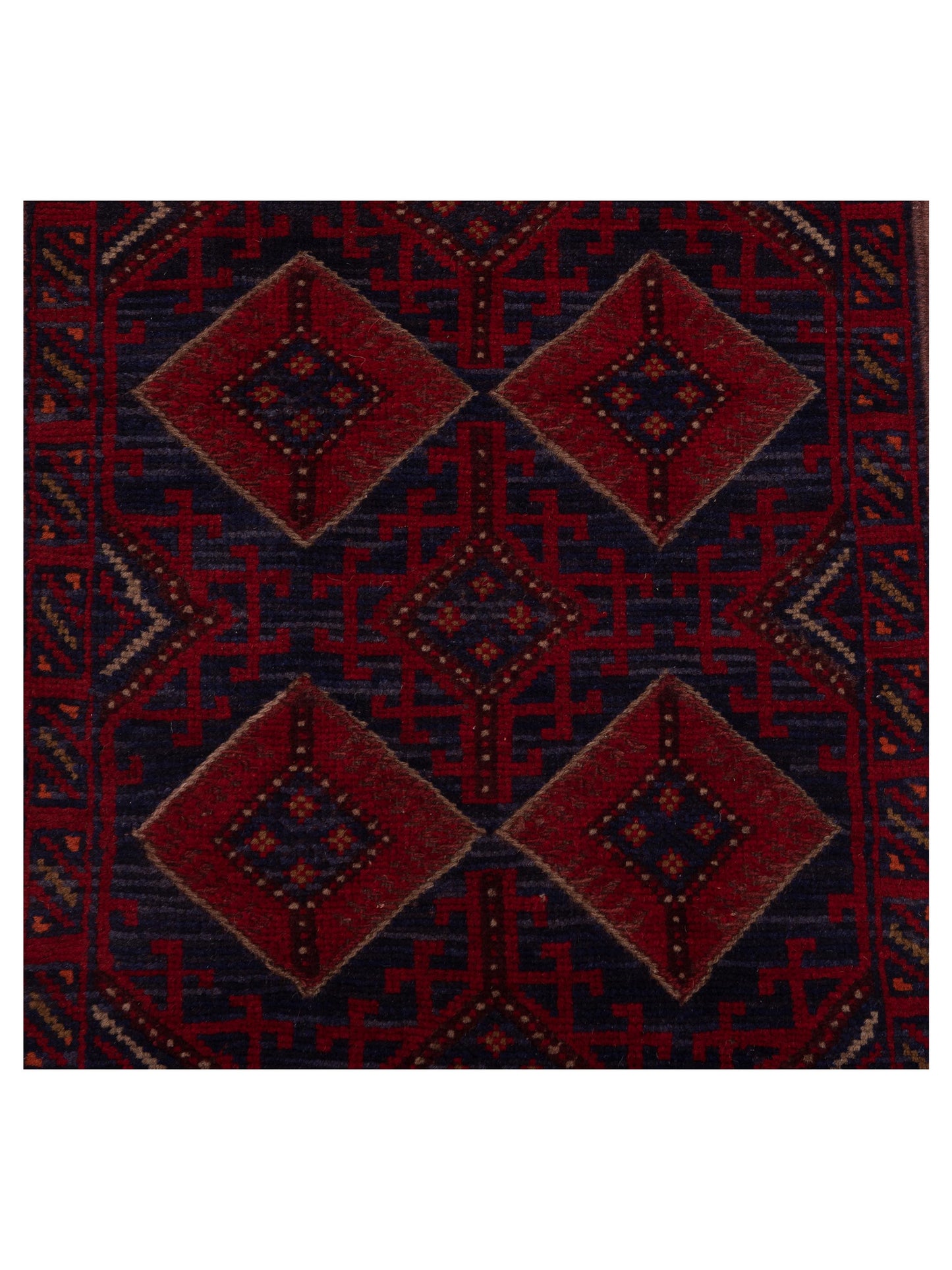 Afghan Soumak 146641 Charcoal Red 2.1x8.9 Hand Woven Rug