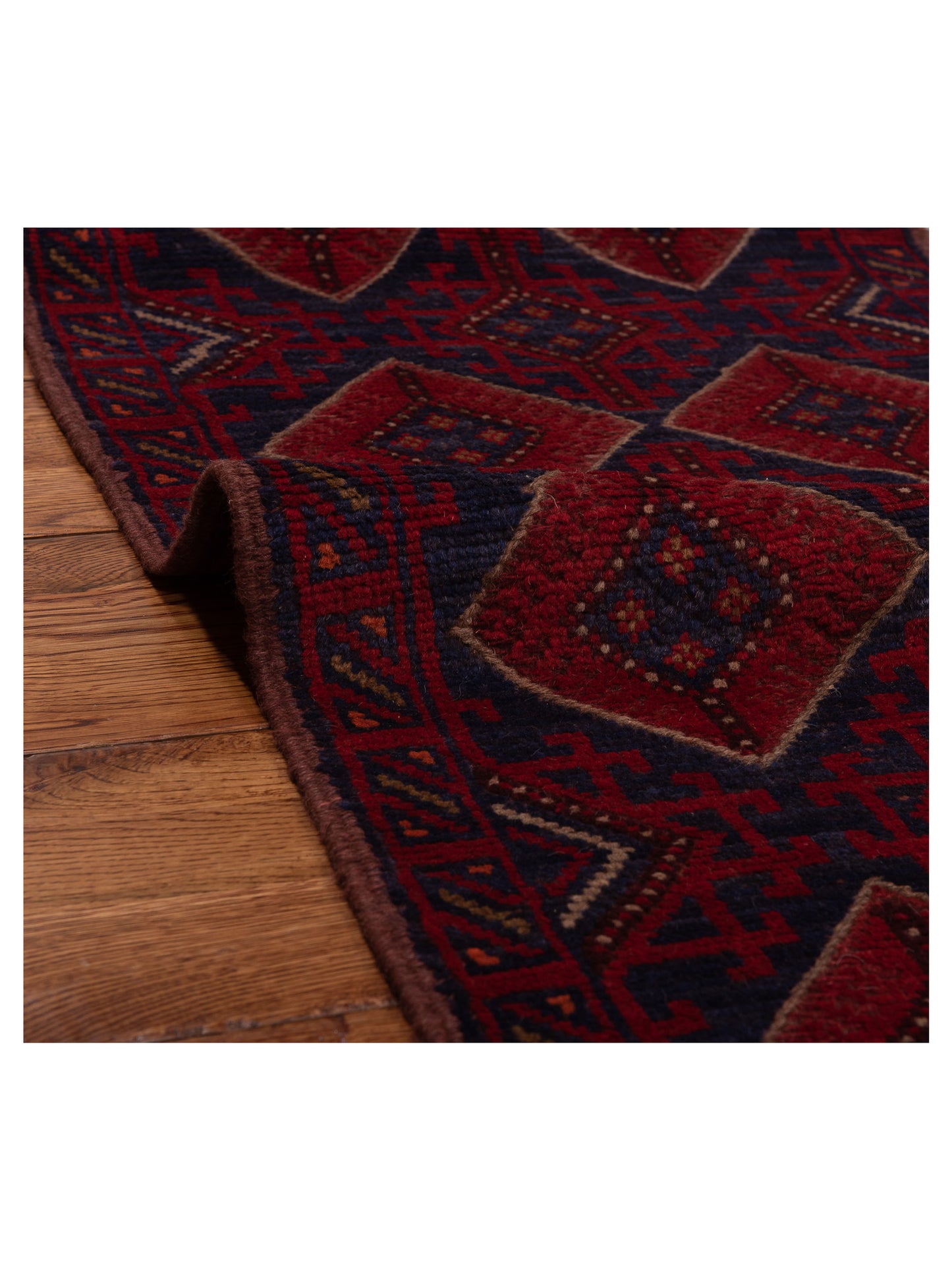 Afghan Soumak 146641 Charcoal Red 2.1x8.9 Hand Woven Rug