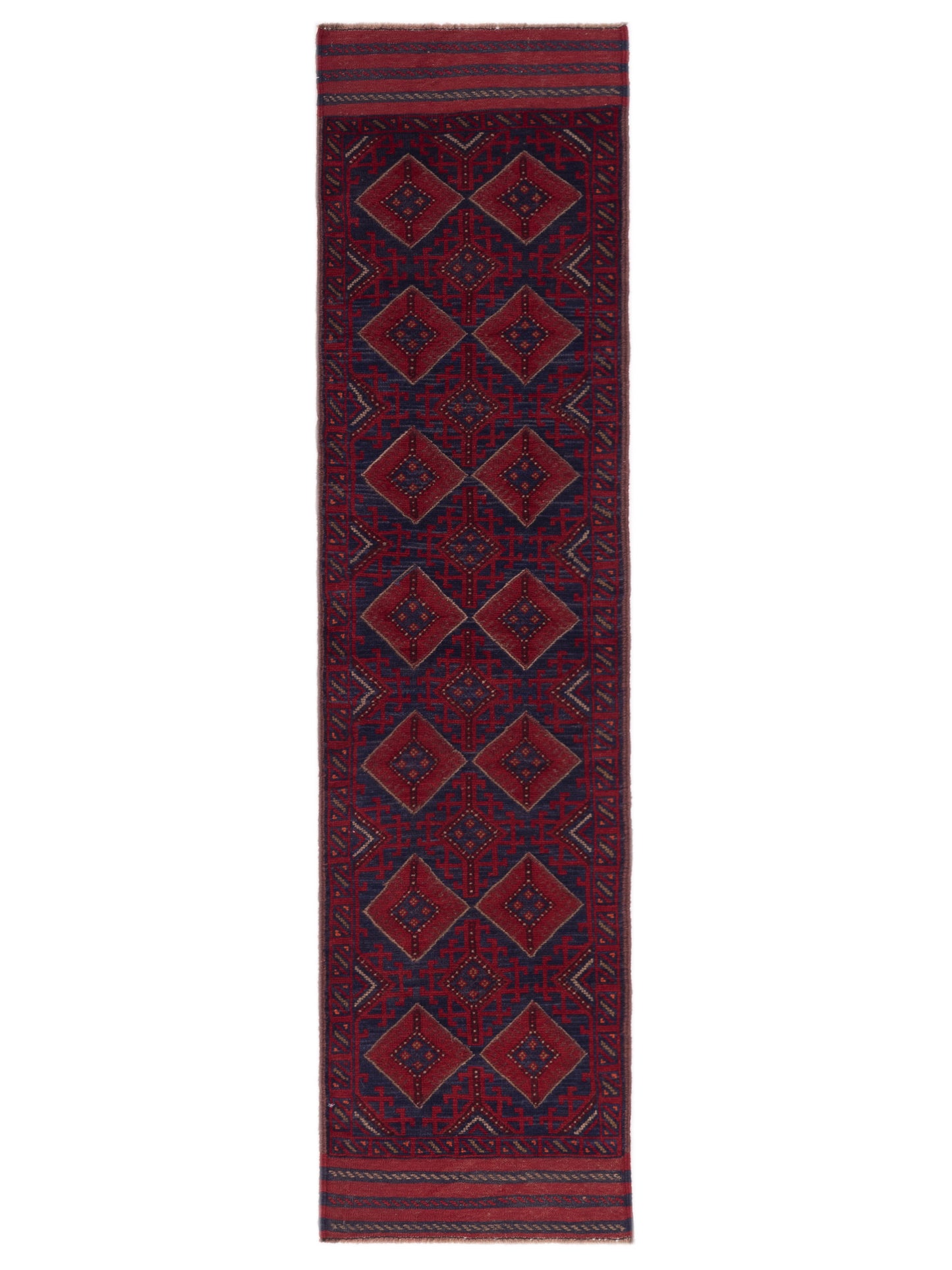 Nomad Afghan Soumak Charcoal Red Tribal