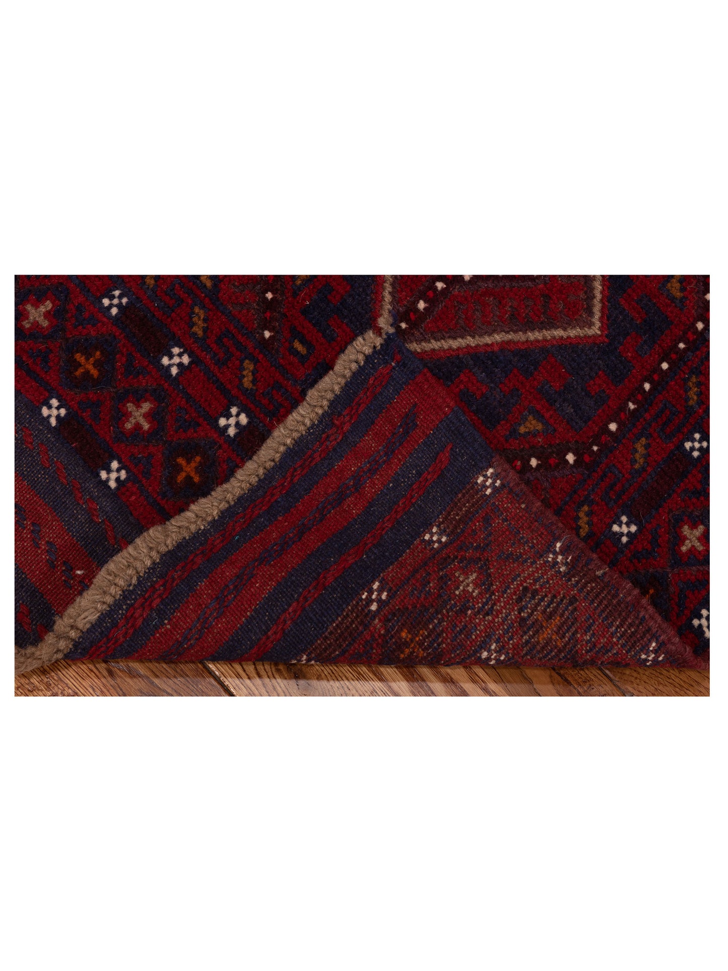 Afghan Soumak 146643 Red Charcoal 2.1x8.4 Hand Woven Rug
