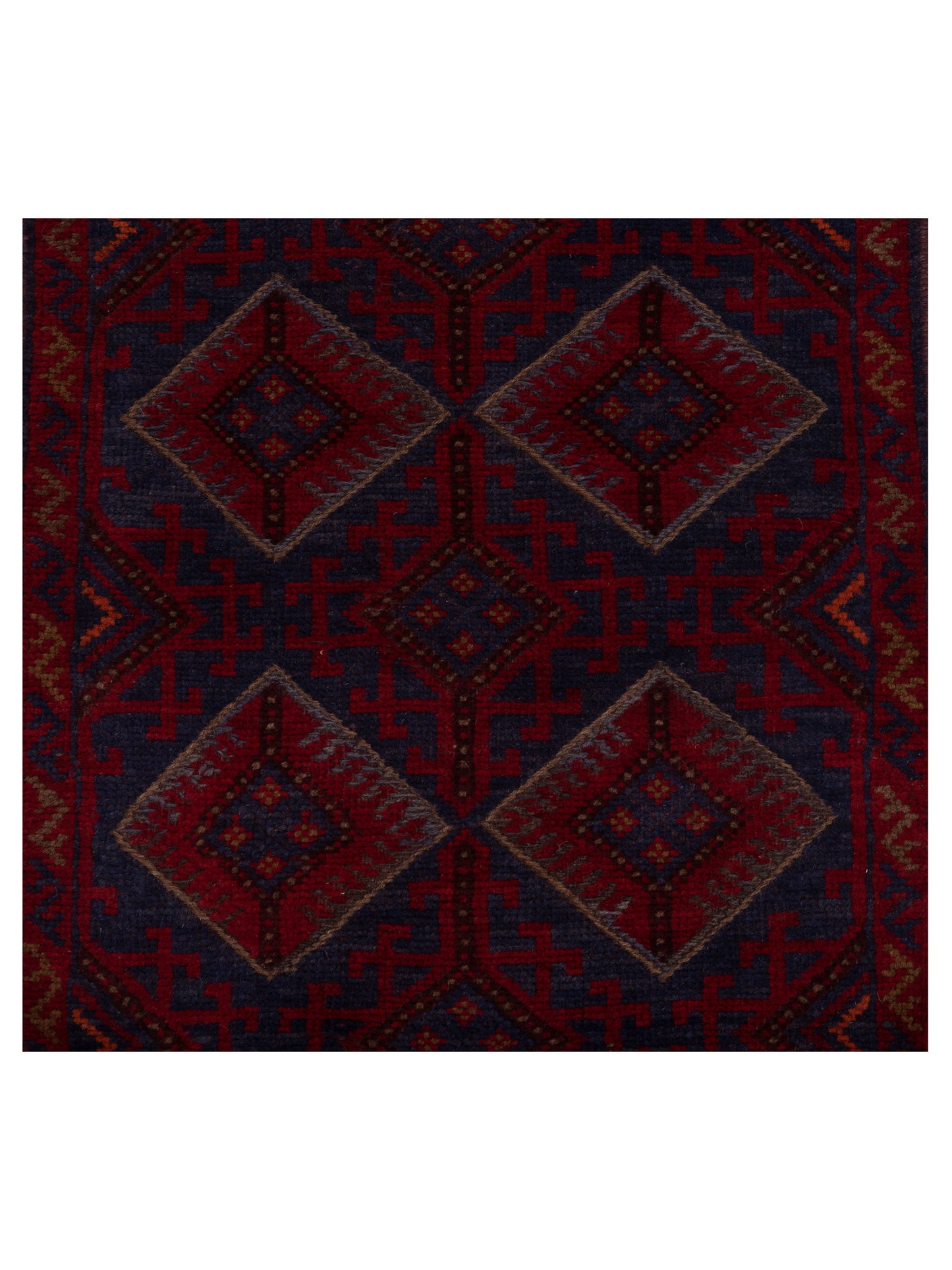 Afghan Soumak 146646 Charcoal Red 2.1x8.10 Hand Woven Rug