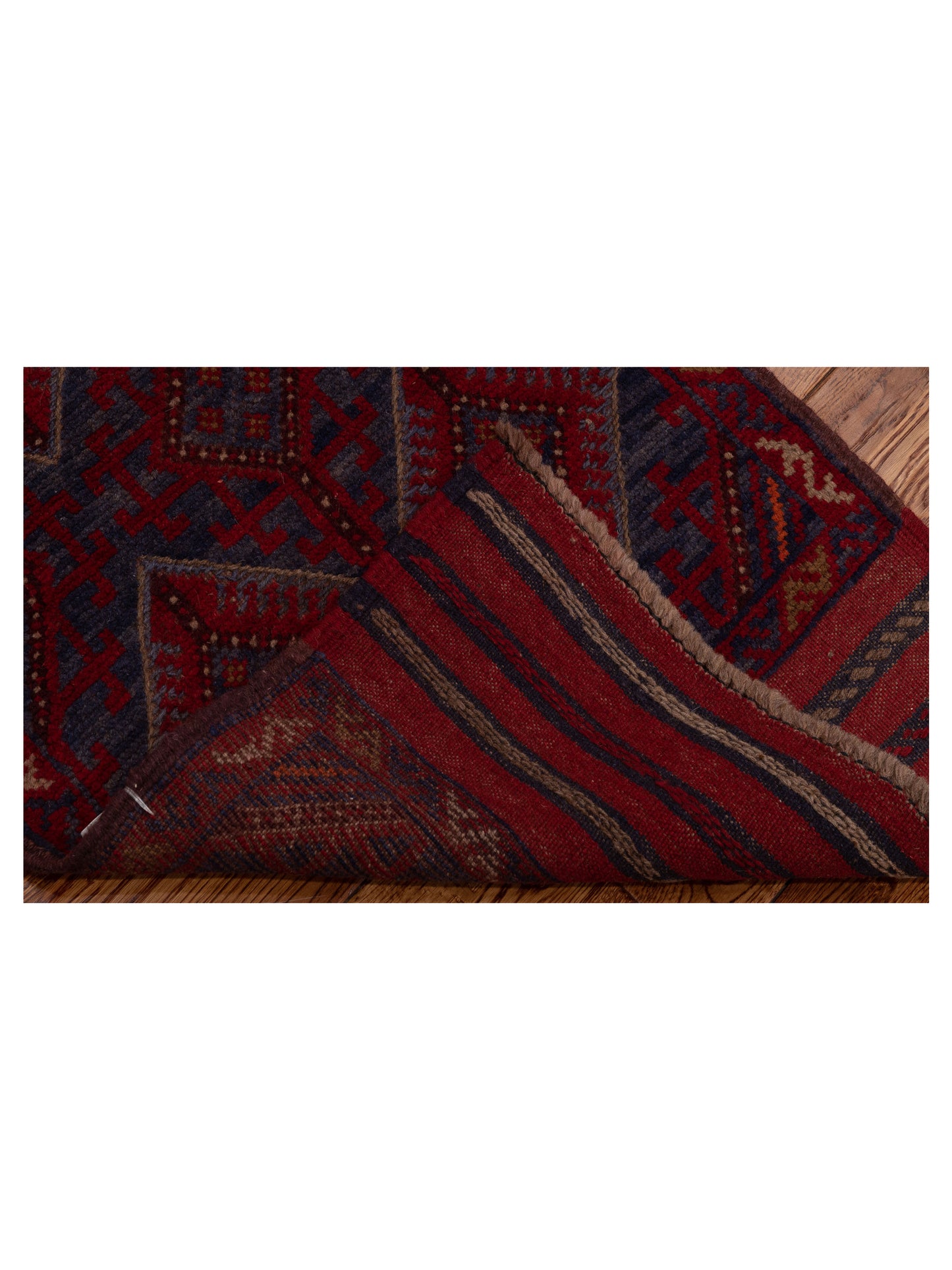 Afghan Soumak 146646 Charcoal Red 2.1x8.10 Hand Woven Rug