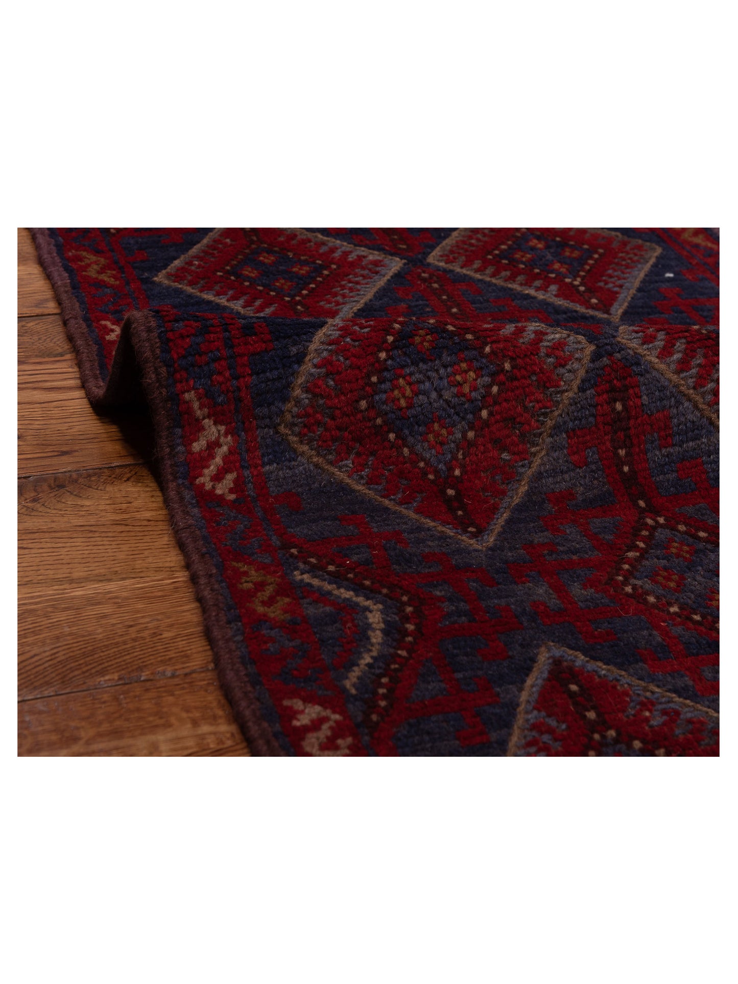 Afghan Soumak 146646 Charcoal Red 2.1x8.10 Hand Woven Rug