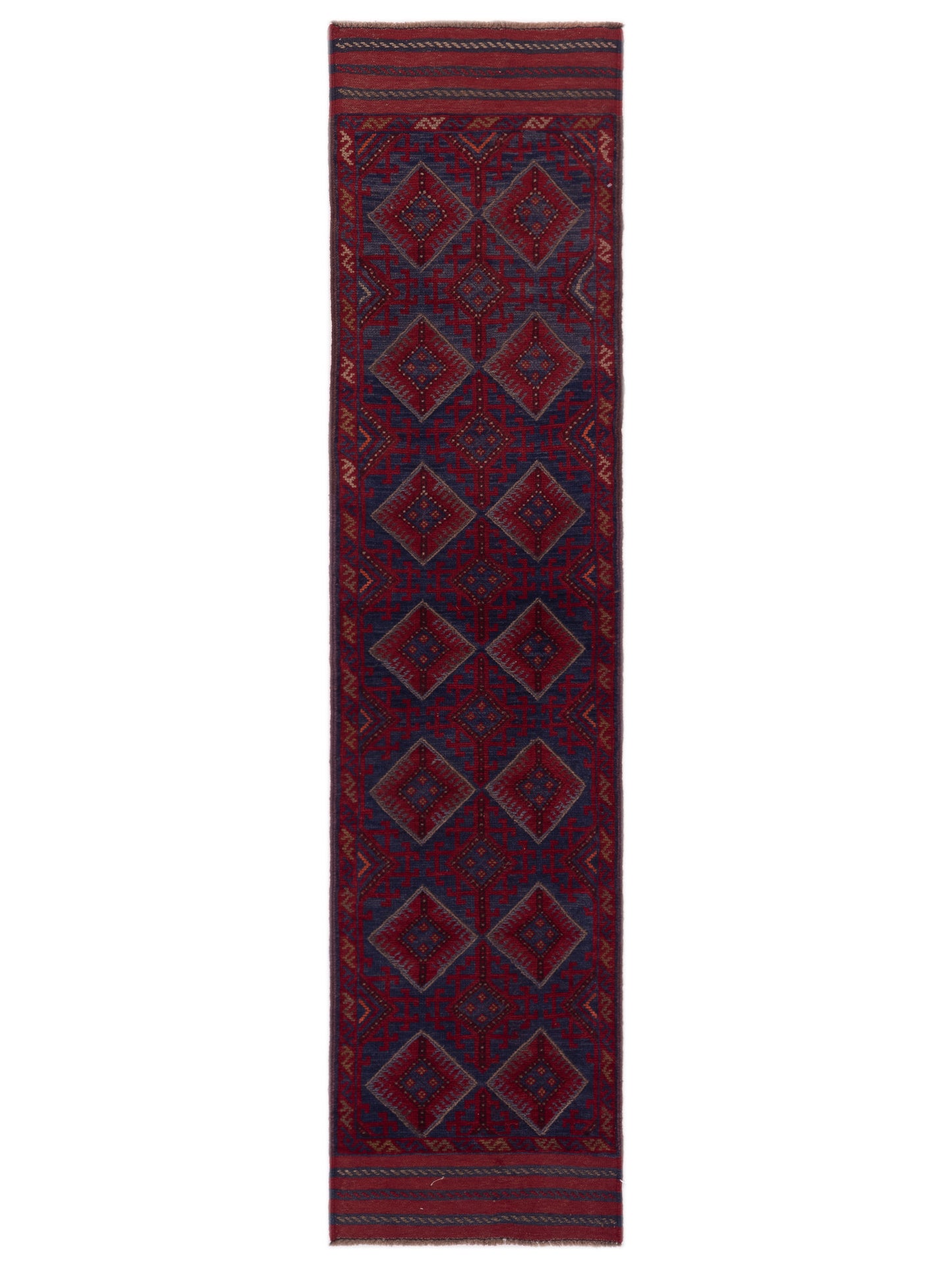 Nomad Afghan Soumak Charcoal Red Tribal