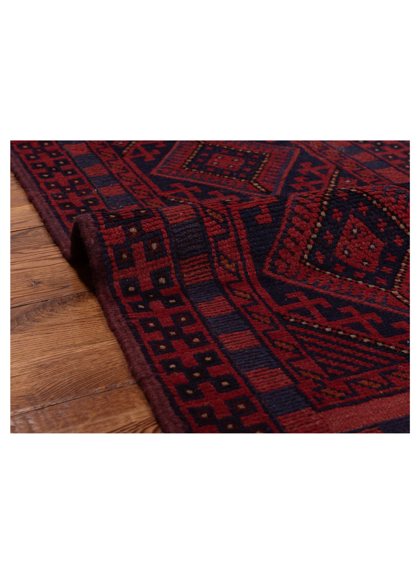 Afghan Soumak 146649 Charcoal Red 2.2x8.3 Hand Woven Rug