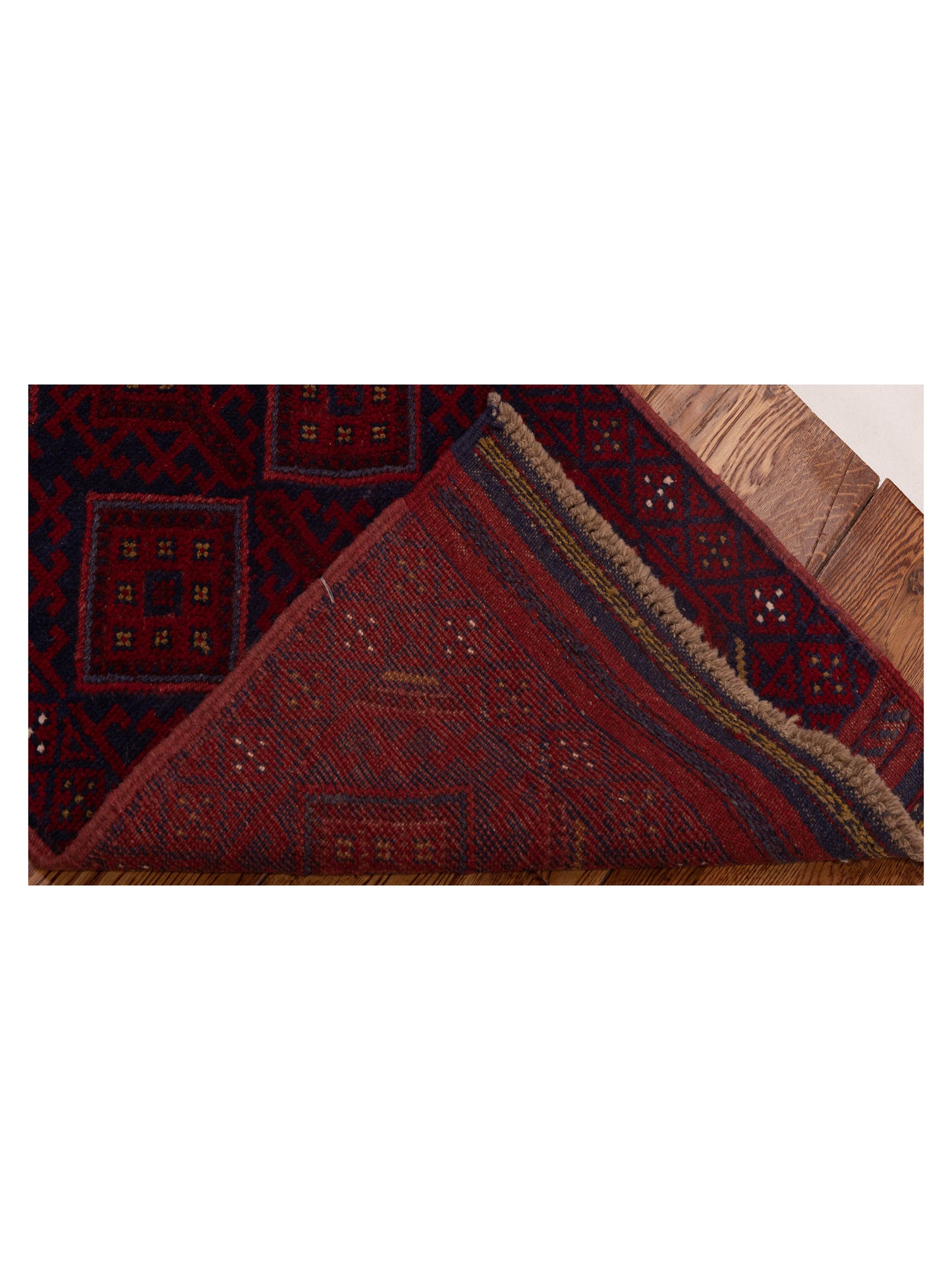 Afghan Soumak 146651 Charcoal Red 2x8.3 Hand Woven Rug