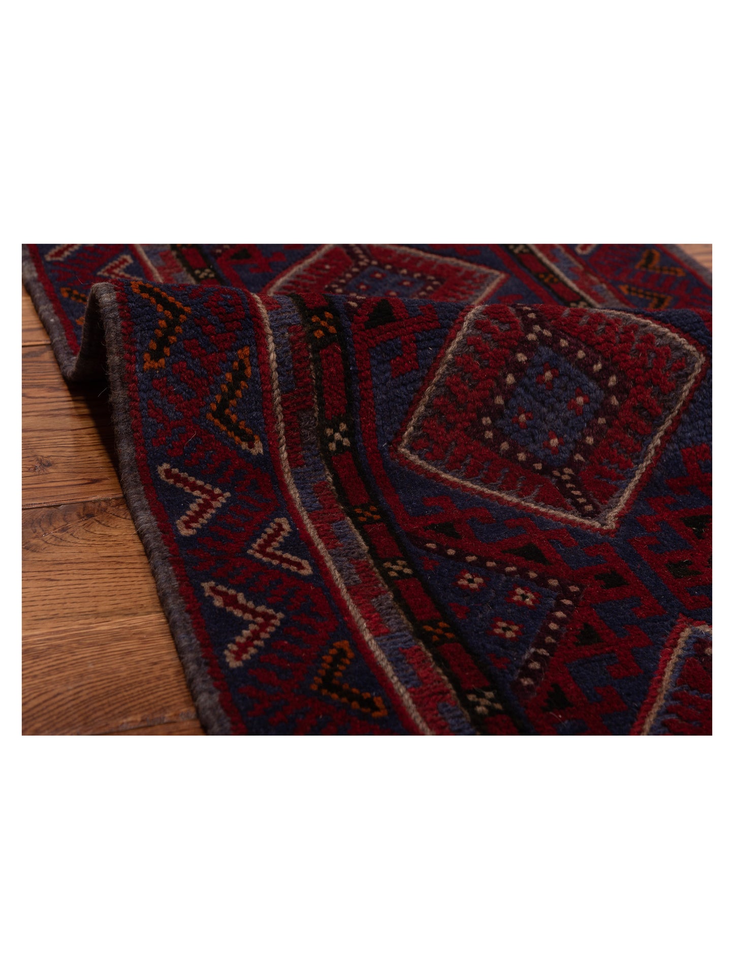 Afghan Soumak 146652 Charcoal Red 2x8.4 Hand Woven Rug