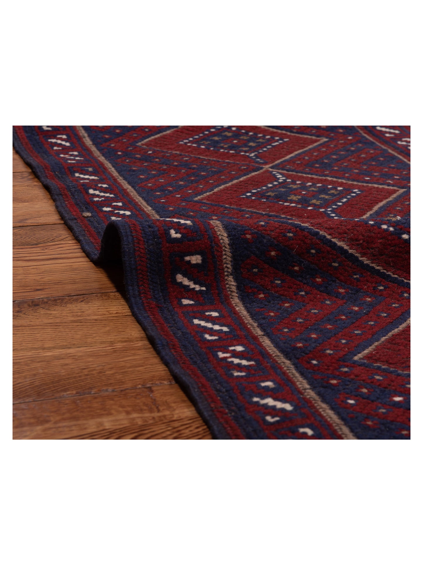 Afghan Soumak 146653 Red Navy 2x8.2 Hand Woven Rug