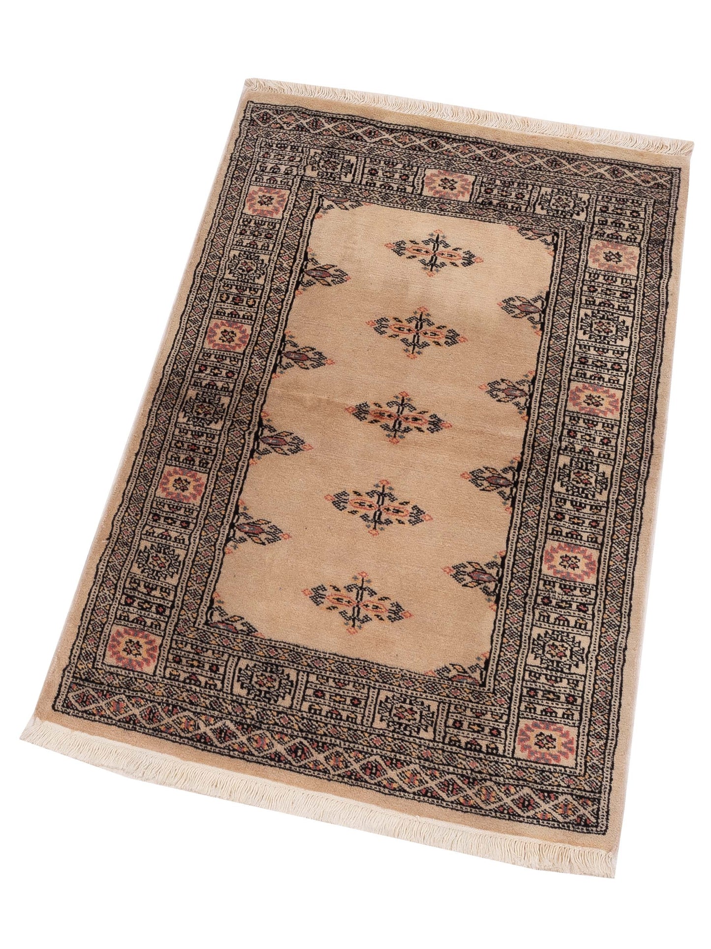 Bokhara 146671 Beige Gray 2.7x4.2 Hand Knotted Rug
