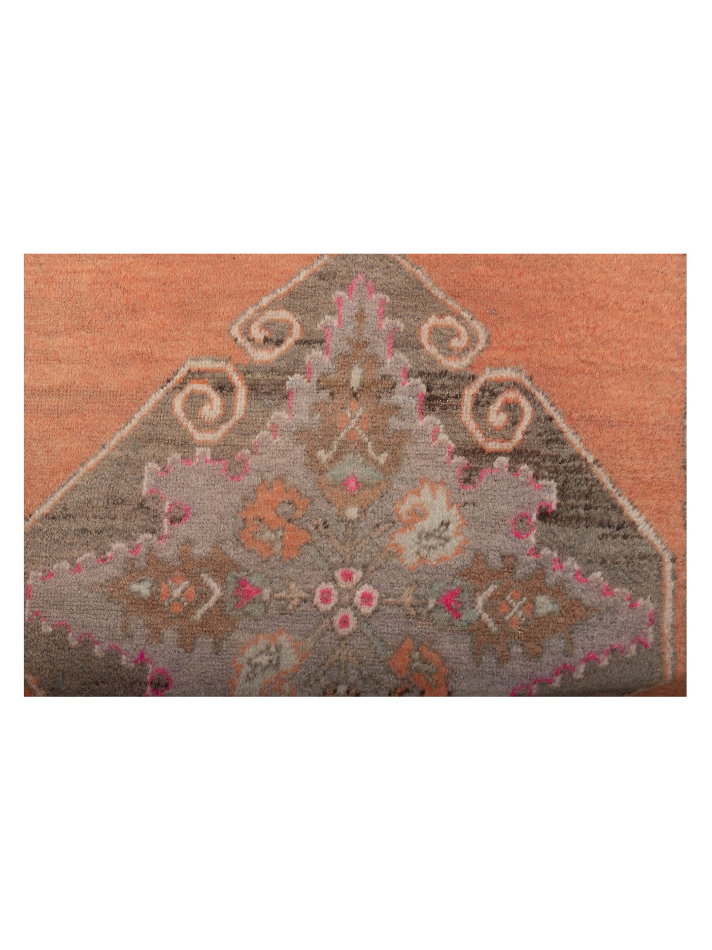 Old Anatolian 146694 Orange Gray 2.5x9.8 Hand Knotted Rug
