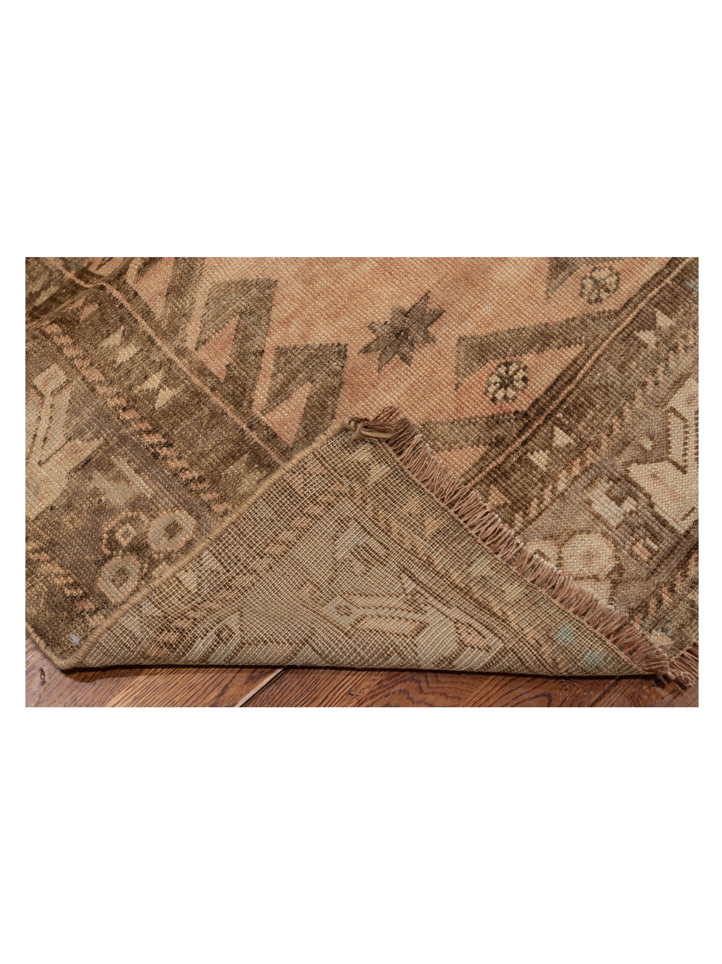 Old Anatolian 146697 Peach Brown 6.11x9.7 Hand Knotted Rug