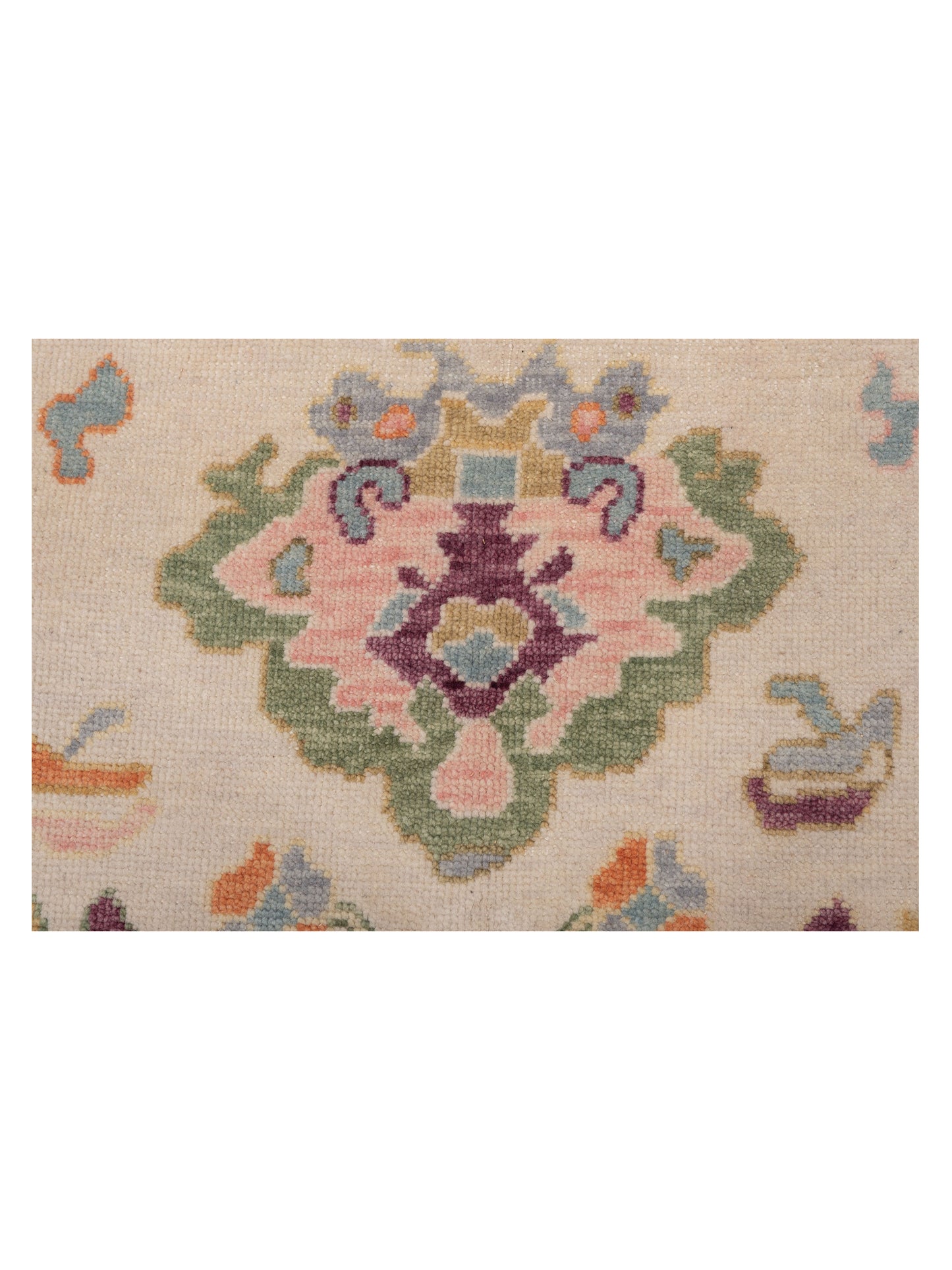 Oushak Shah 146793 Ivory Silver 7.10x9.10 Hand Knotted Rug