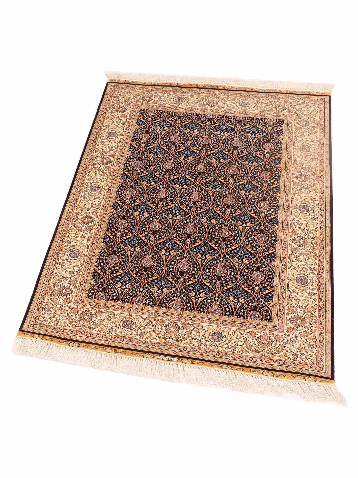 Elegance 146825 Dark Blue Beige 3.3x5 Hand Knotted Rug