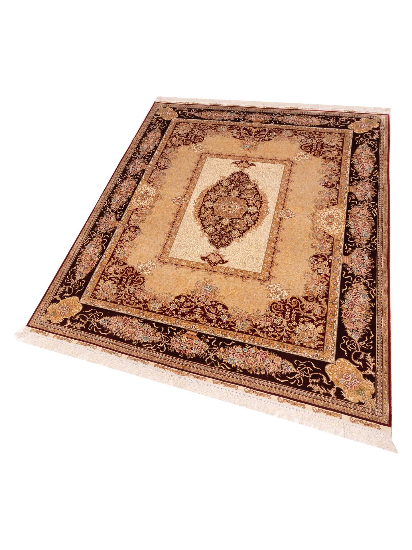 Elegance 146834 Camel Burgundy 6x8.5 Hand Knotted Rug