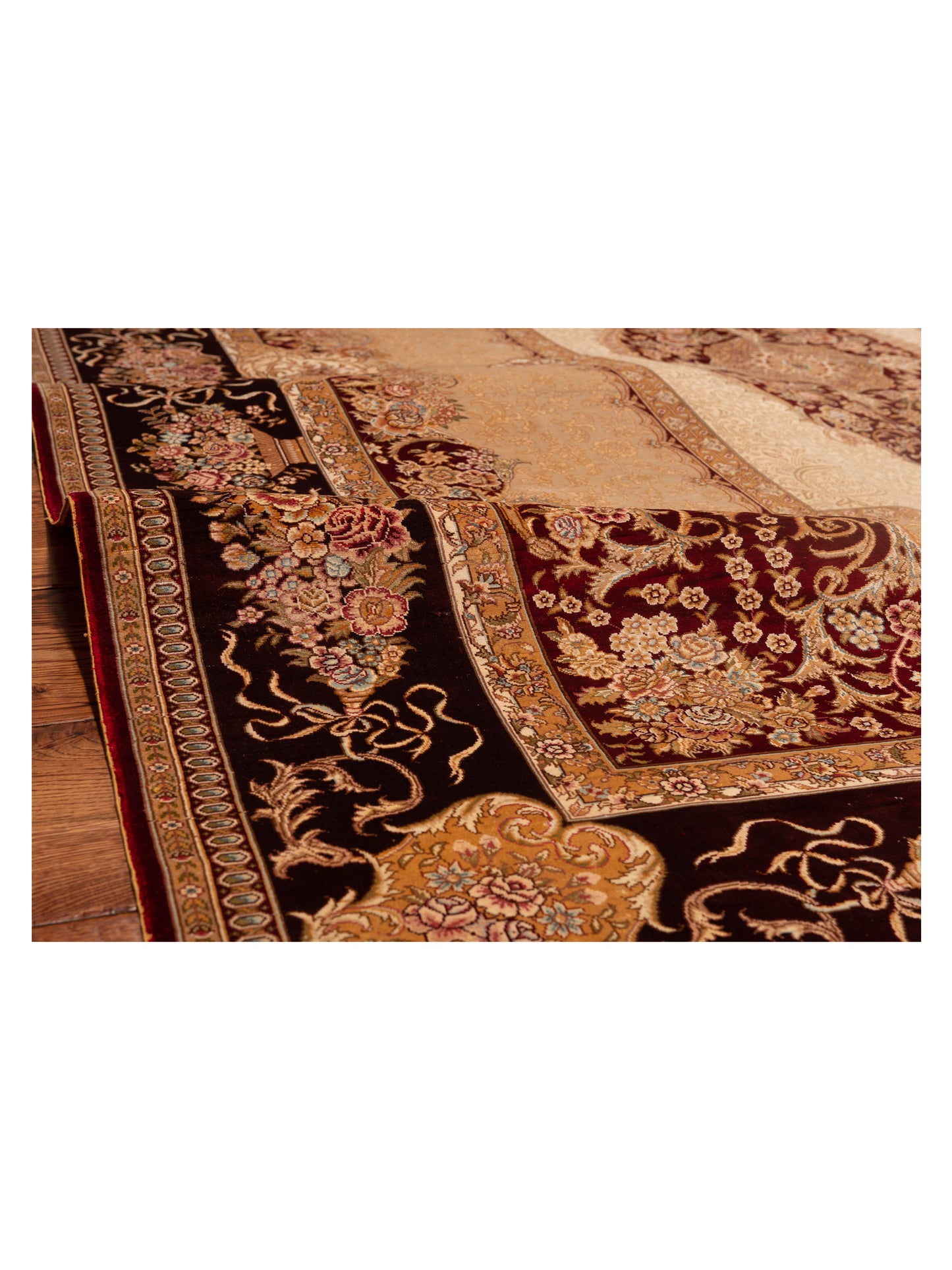 Elegance 146834 Camel Burgundy 6x8.5 Hand Knotted Rug
