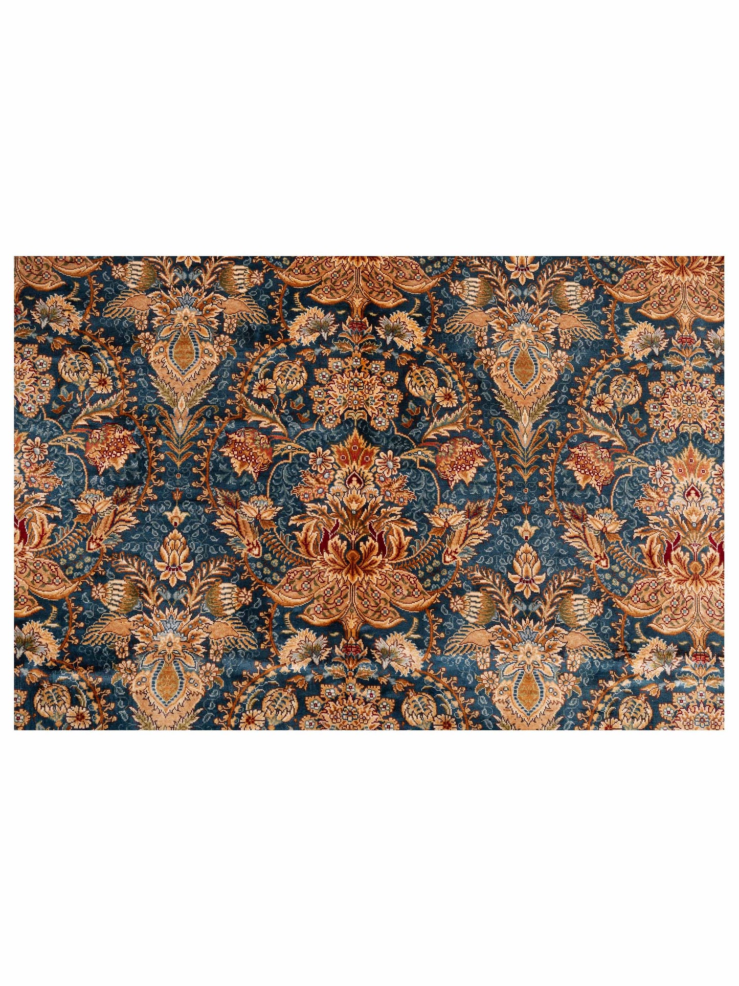 Elegance 146855 Teal Blue Beige 6x9 Hand Knotted Rug