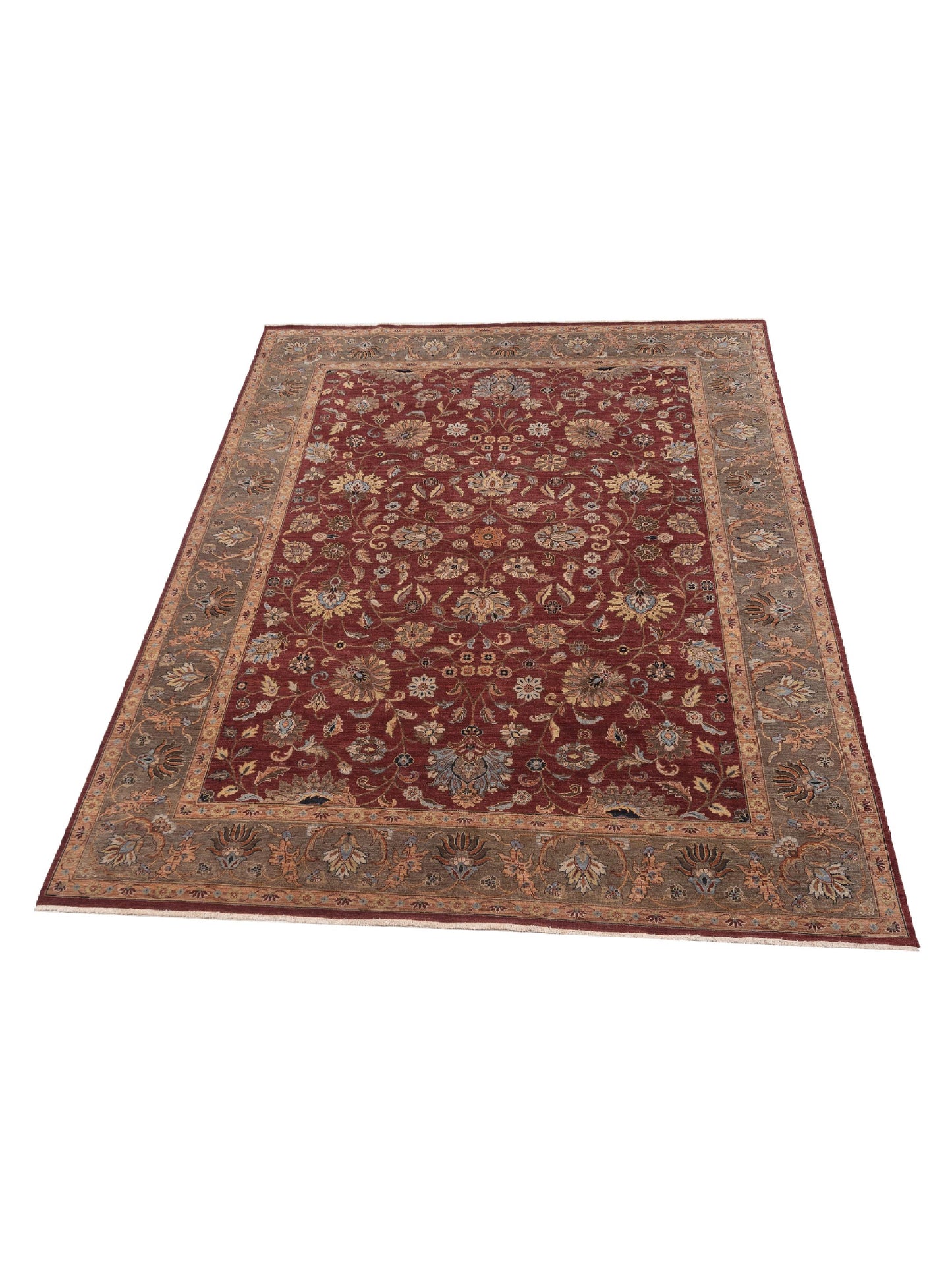 Crown 146916 Rust Green 9x12 Hand Knotted Rug