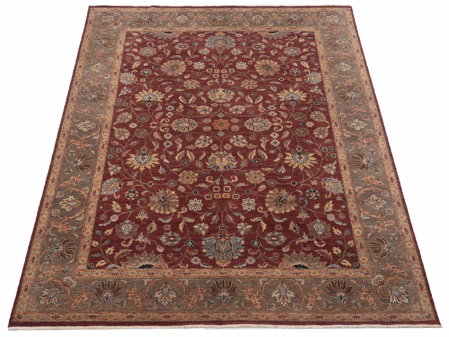 Crown 146916 Rust Green 9x12 Hand Knotted Rug