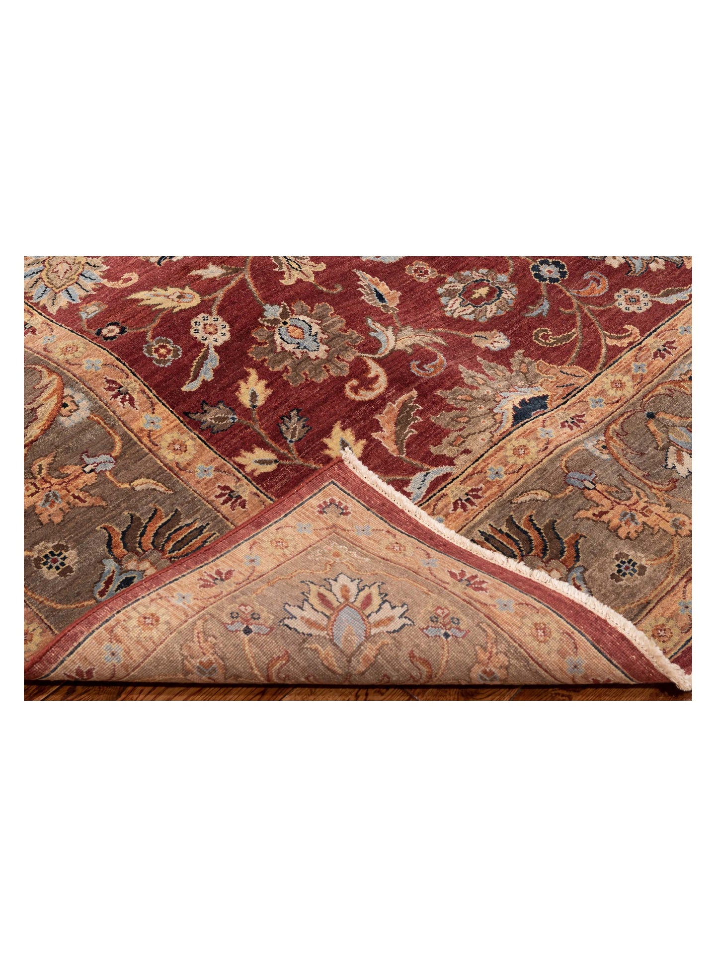 Crown 146916 Rust Green 9x12 Hand Knotted Rug