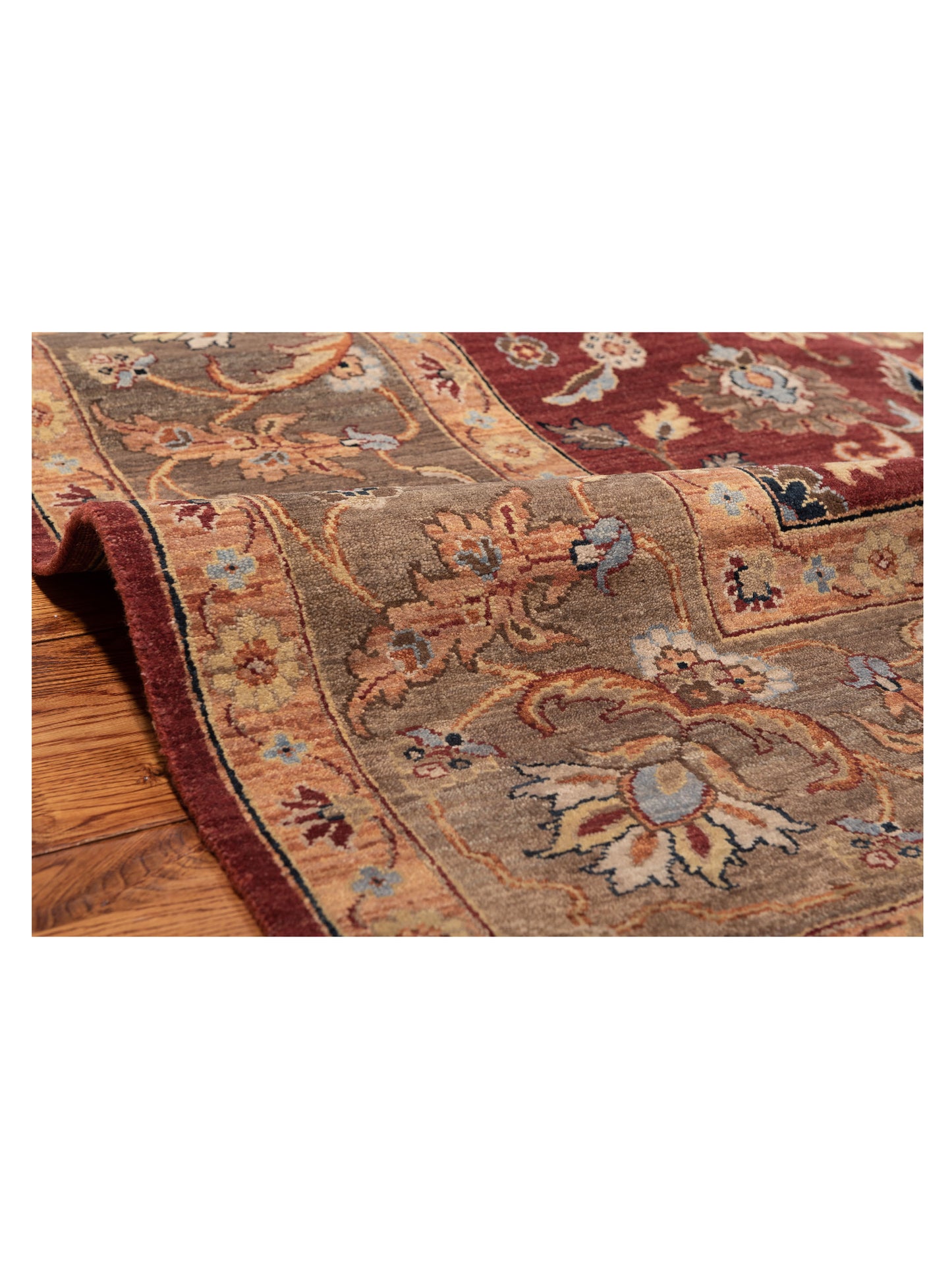 Crown 146916 Rust Green 9x12 Hand Knotted Rug
