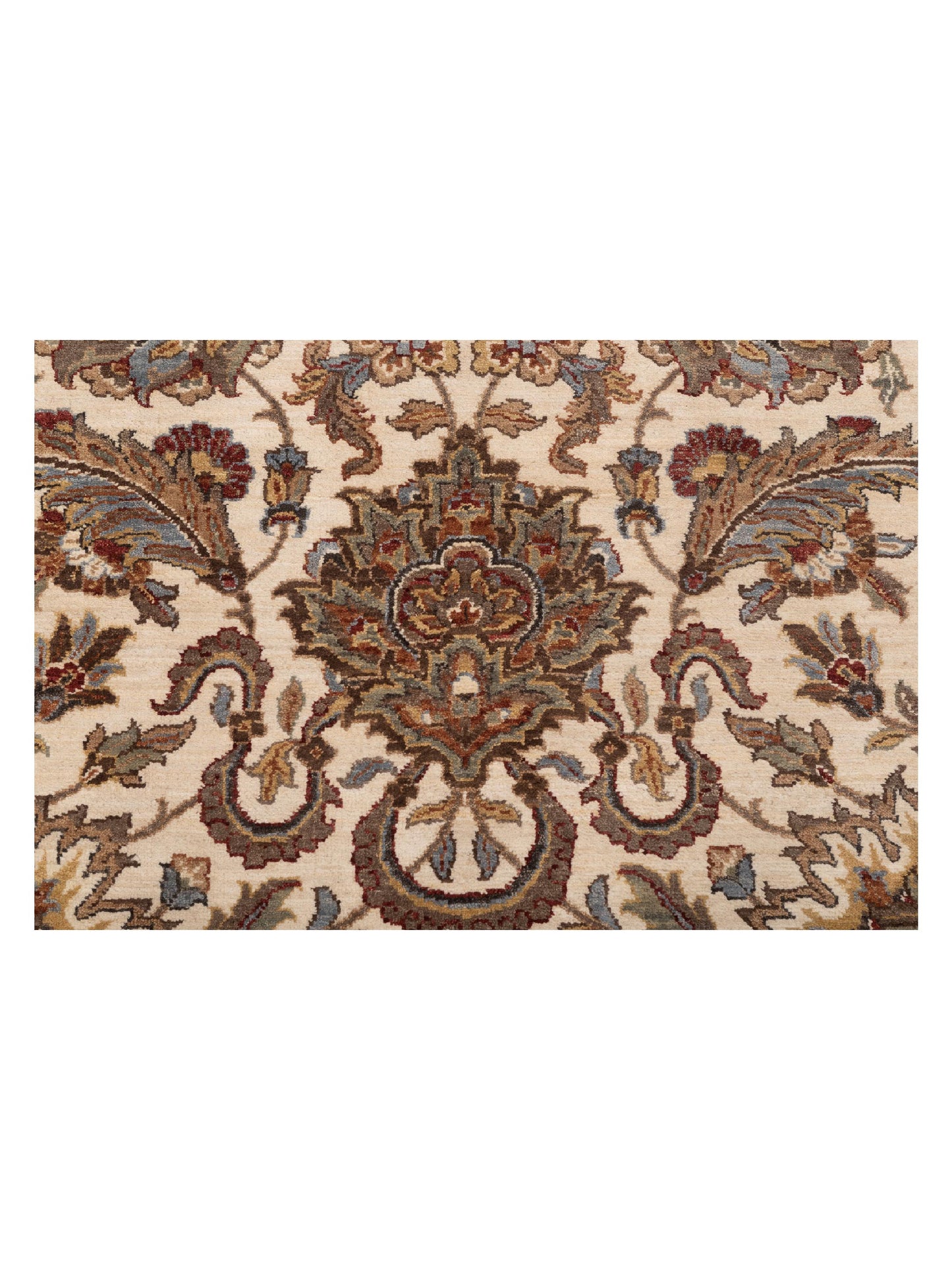 Crown 146921 Ivory Burgundy 9.1x12.2 Hand Knotted Rug