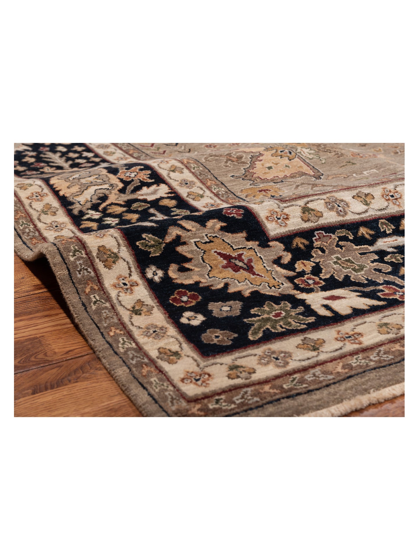 Crown 146922 Silver Black 9x12.1 Hand Knotted Rug