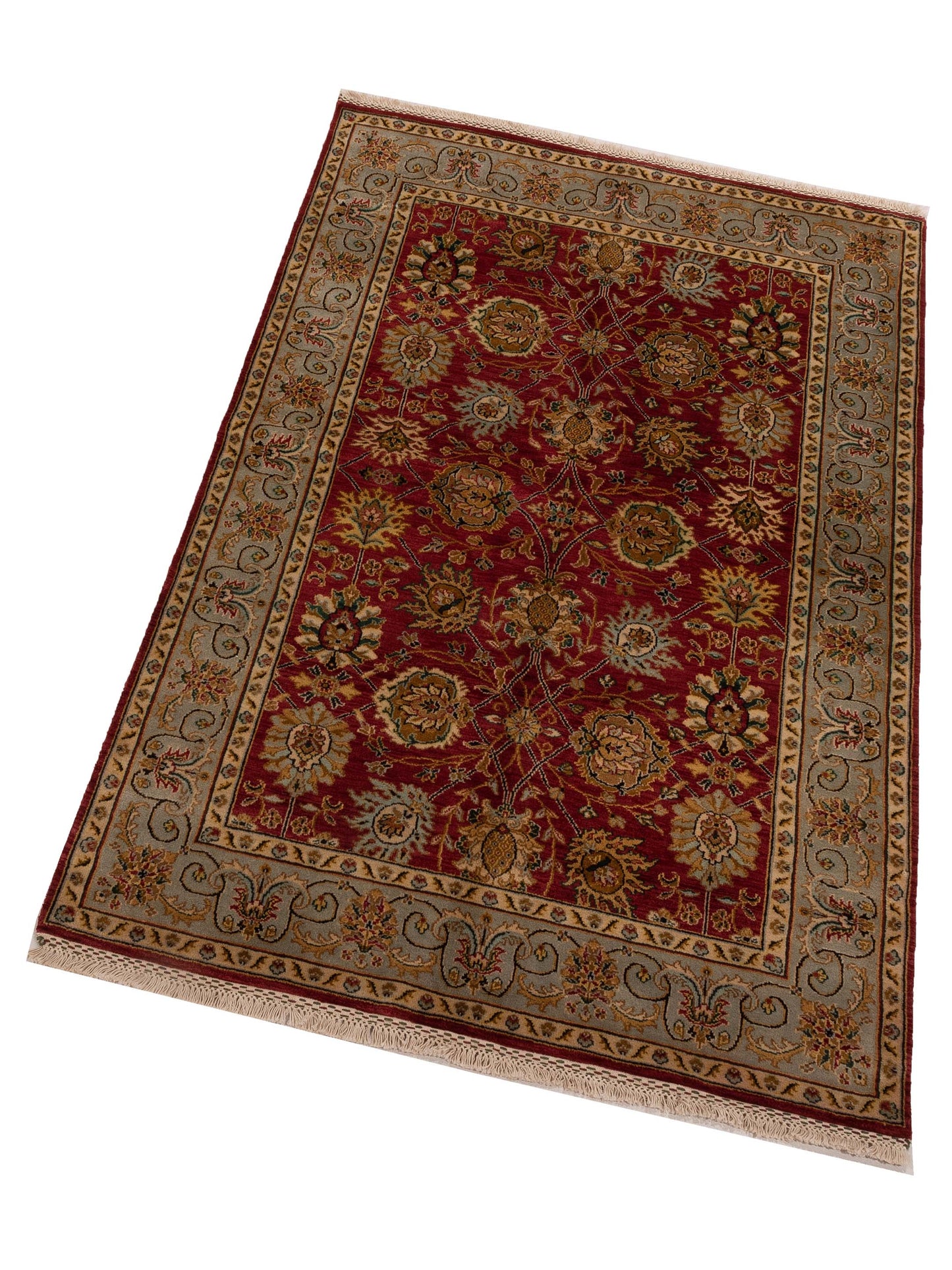 Crown 146927 Red Silver 4x6.1 Hand Knotted Rug