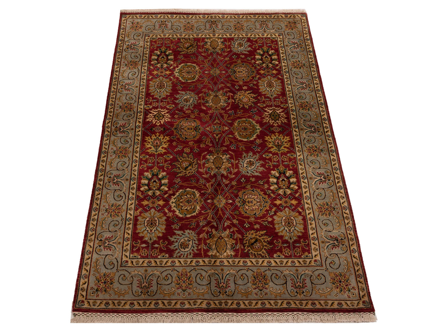 Crown 146927 Red Silver 4x6.1 Hand Knotted Rug