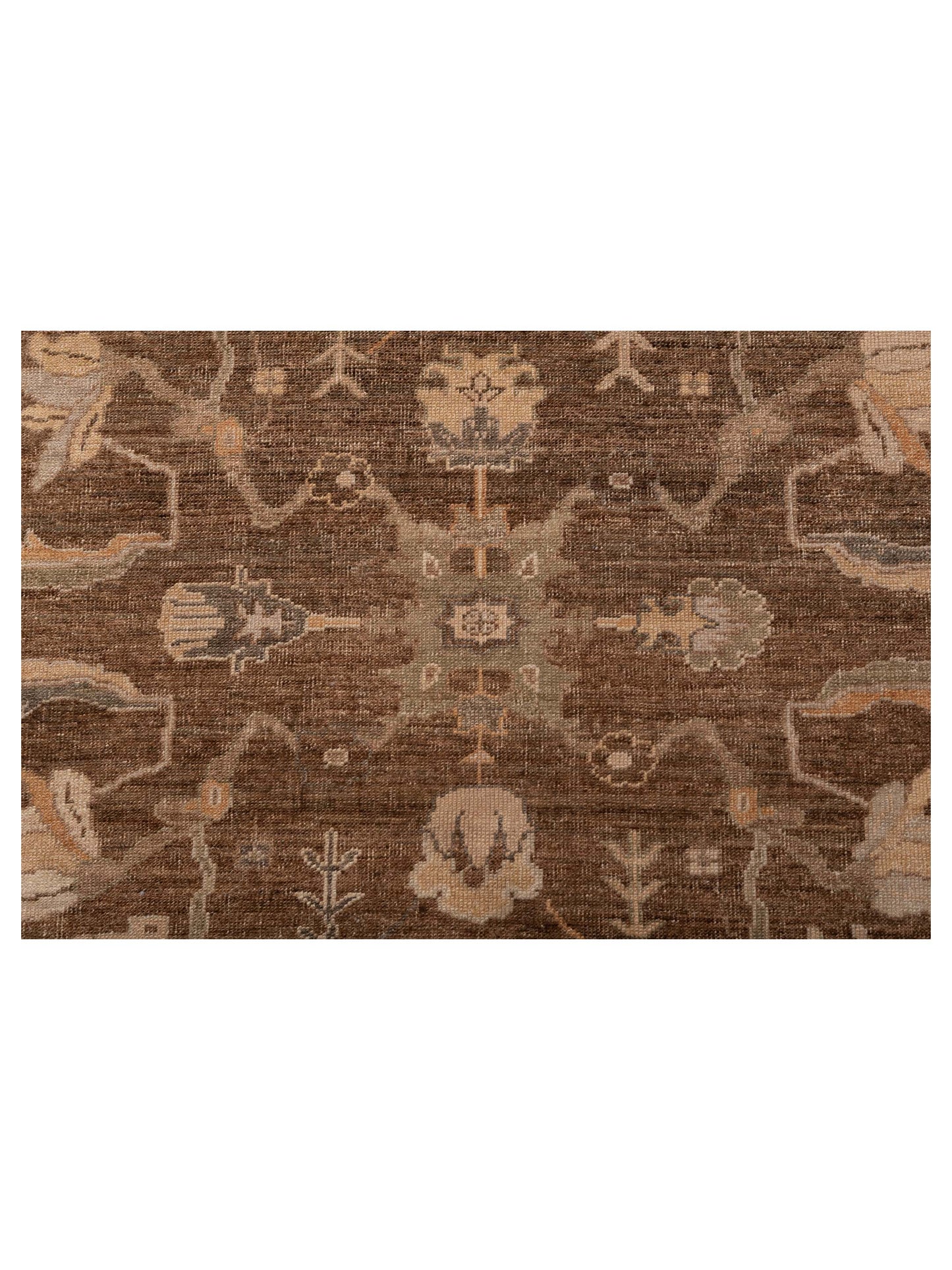 Angora Oushak 146947 Brown Green 9.2x10.9 Hand Knotted Rug