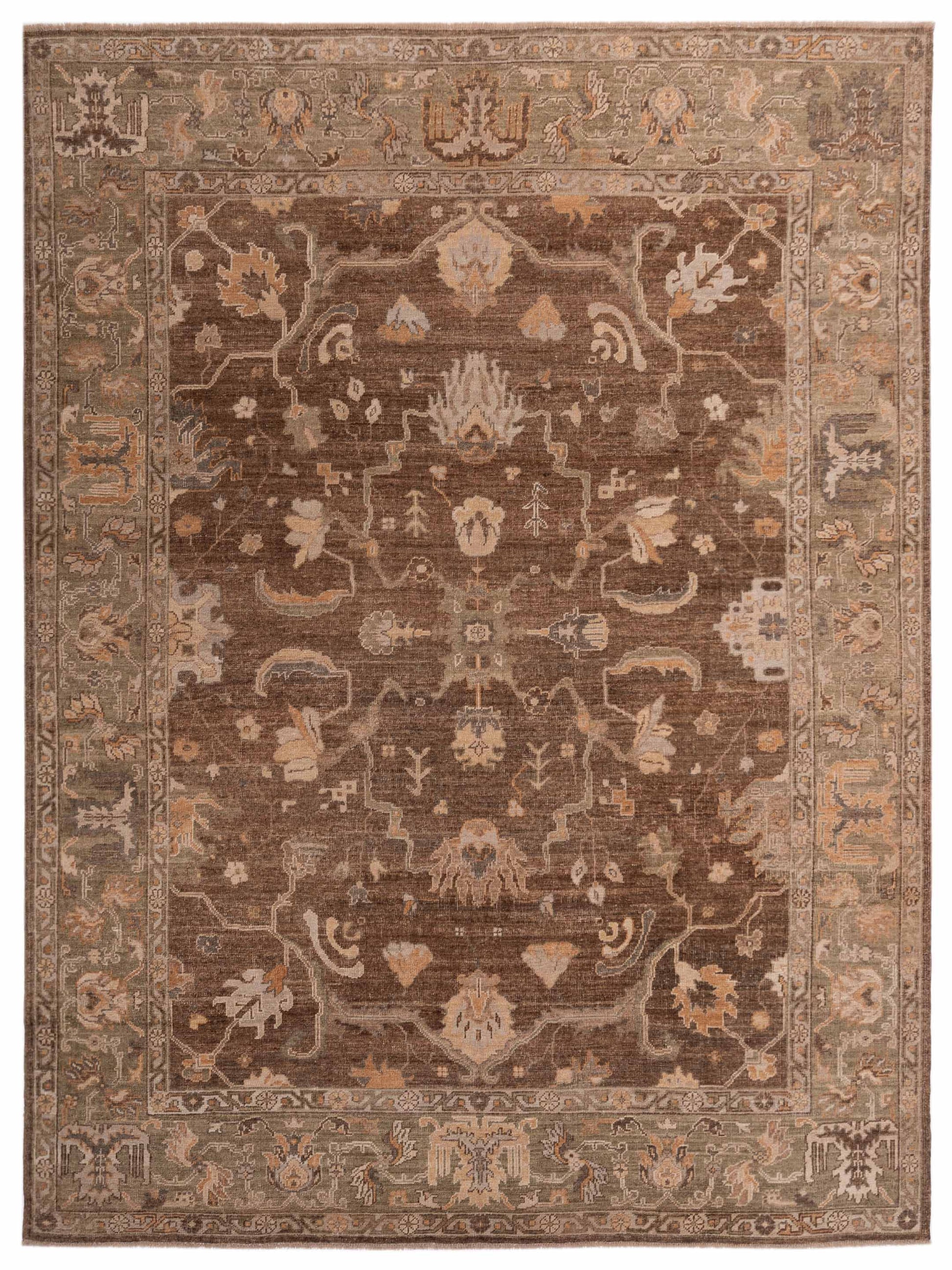 Anadol Angora Oushak  Brown Green Traditional