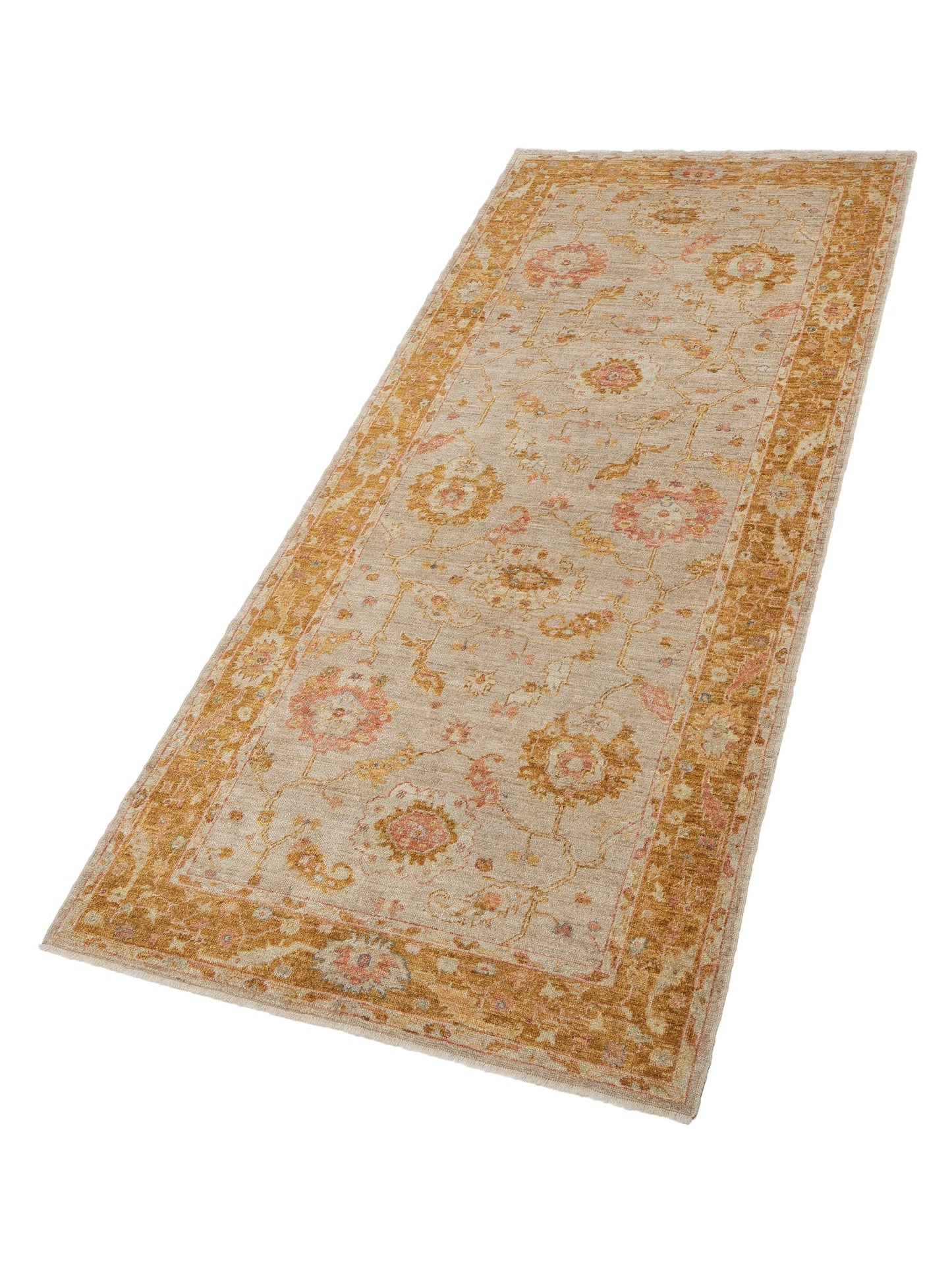 Angora Oushak 146977 Camel Mustard 5.11x13.7 Hand Knotted Rug