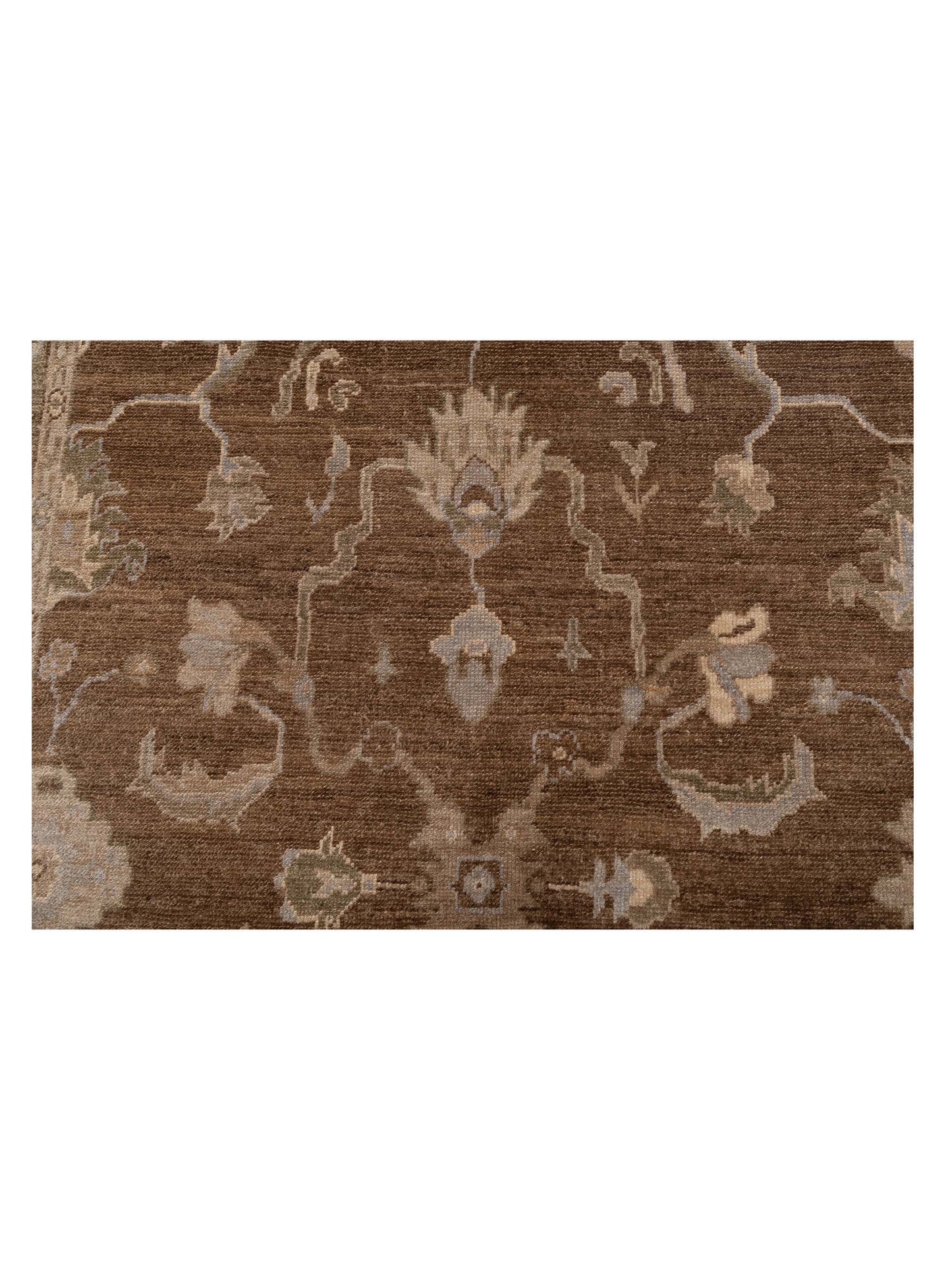 Angora Oushak 147005 Brown Green 5.11x8.7 Hand Knotted Rug
