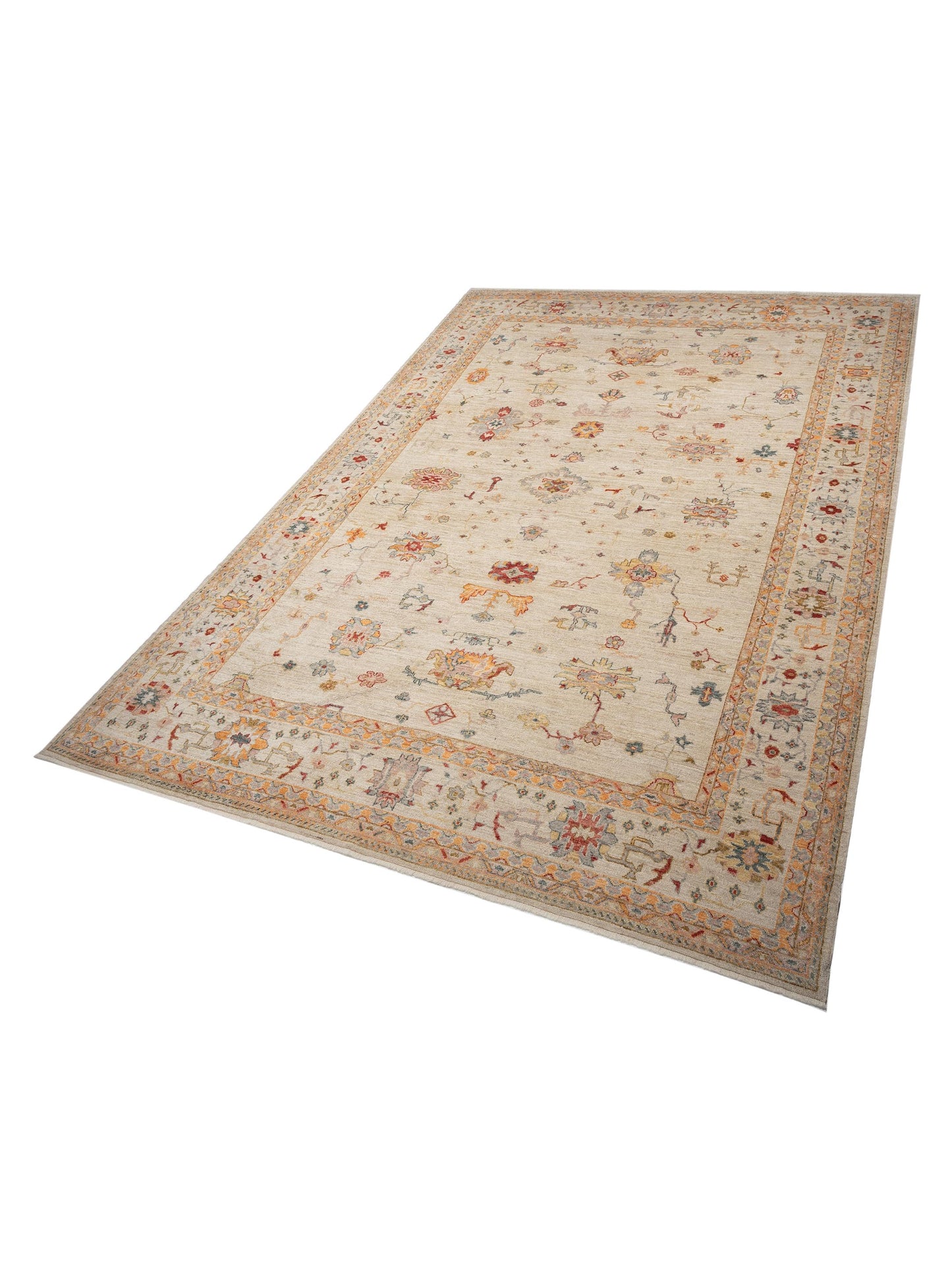 Angora Oushak 147008 Ivory Ivory 12.3x17.6 Hand Knotted Rug