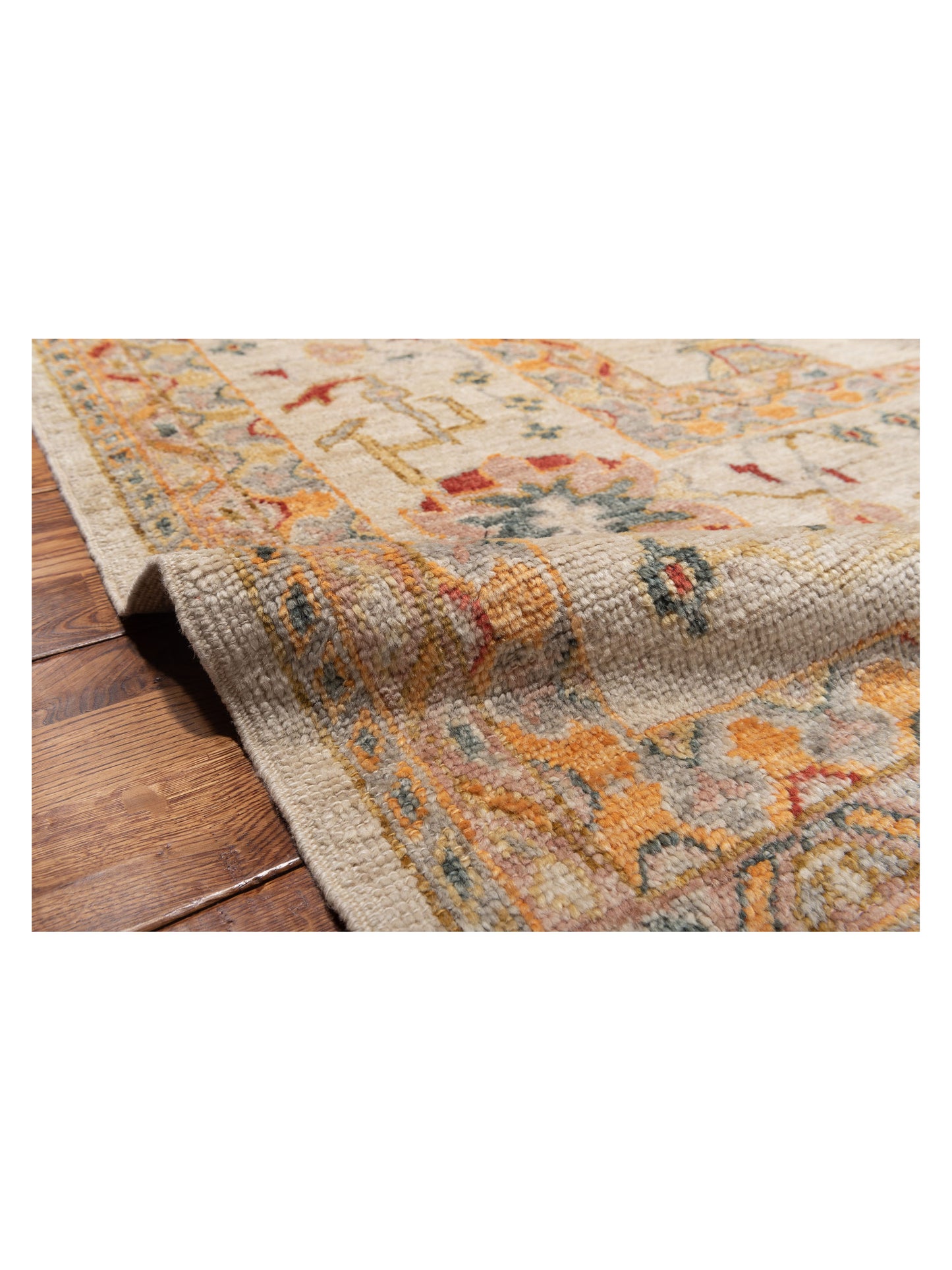 Angora Oushak 147008 Ivory Ivory 12.3x17.6 Hand Knotted Rug