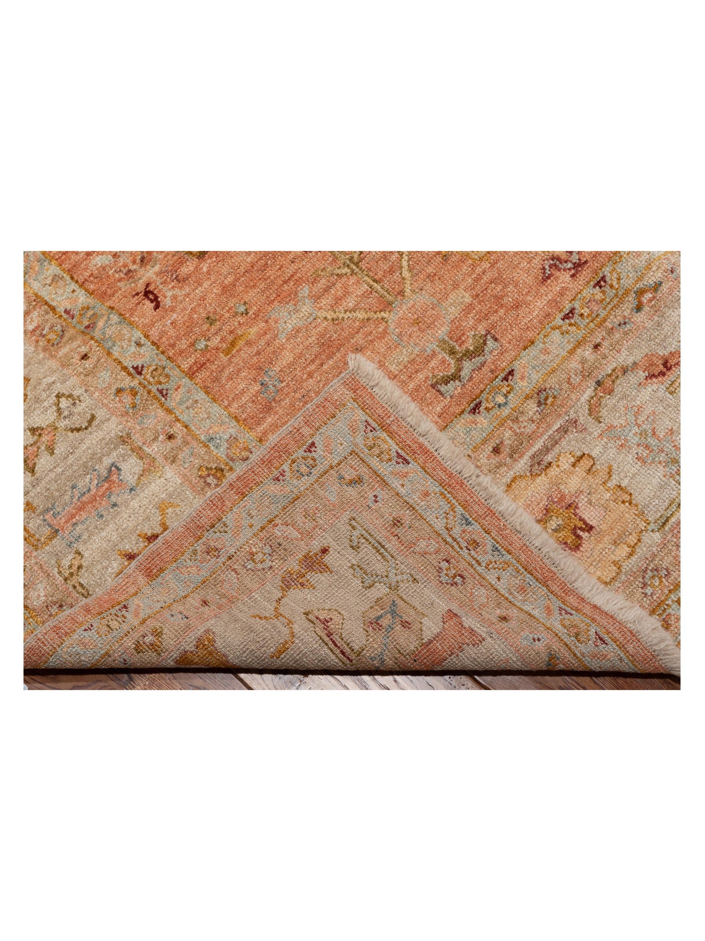 Angora Oushak 147040 Pink Ivory 9.7x13.1 Hand Knotted Rug