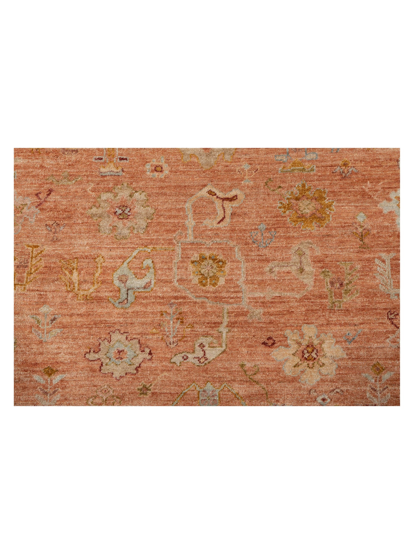 Angora Oushak 147040 Pink Ivory 9.7x13.1 Hand Knotted Rug