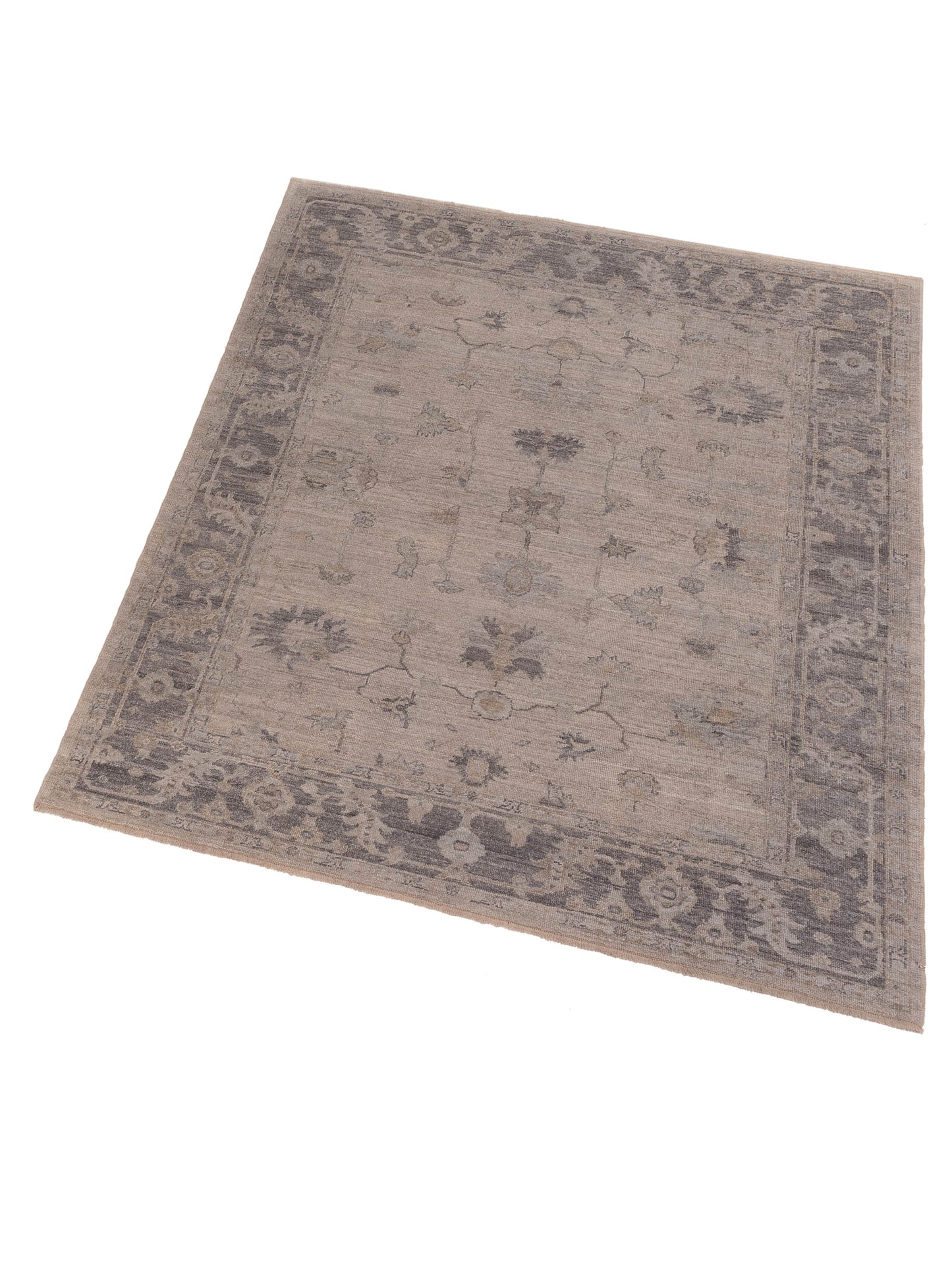 Angora Oushak 147141 Silver Gray 7.10x9.6 Hand Knotted Rug